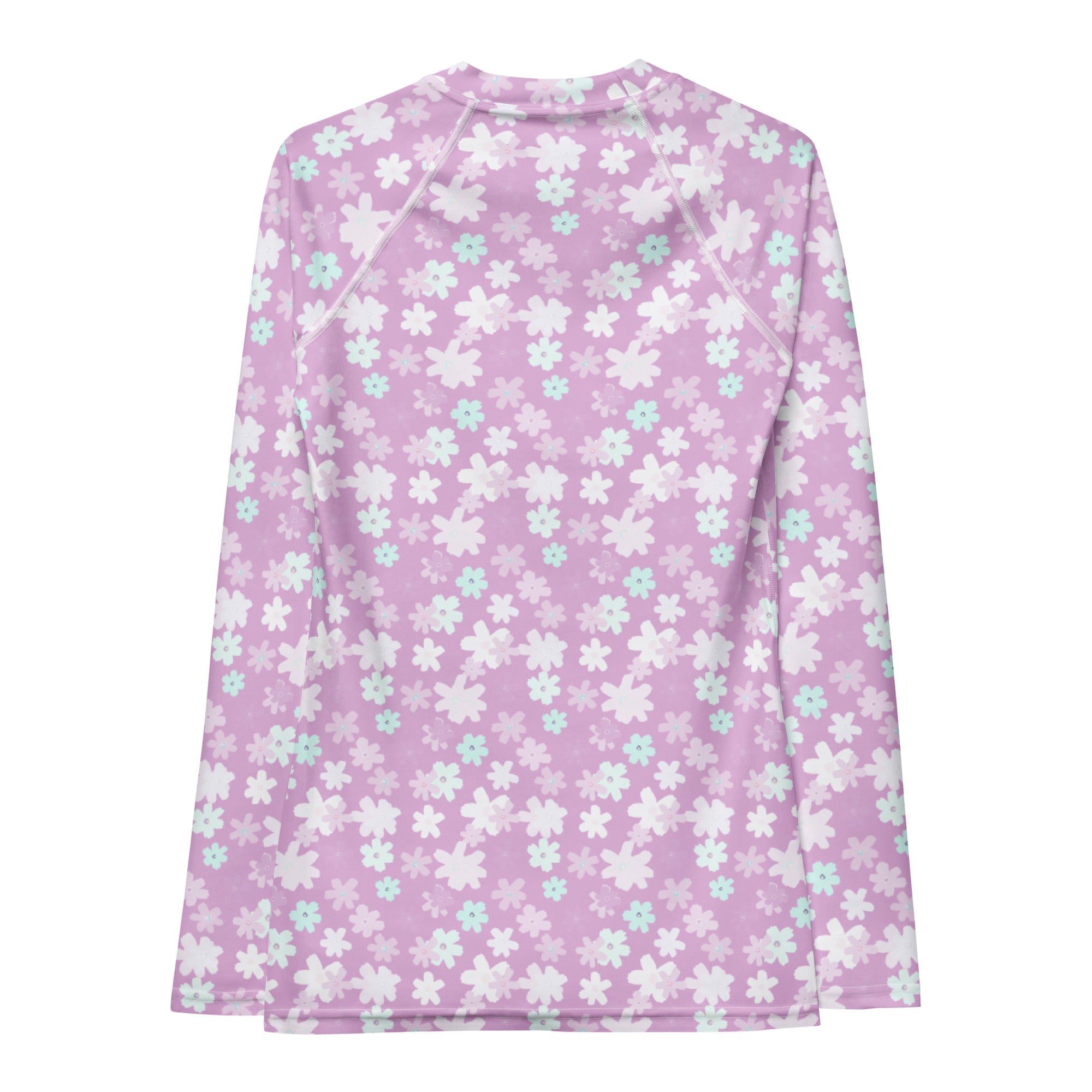Women's Lavender Floral Long Sleeve Rash Guard Swim Shirt – Buttery Soft, Sun Safe UPF 50+ Protection, Quick Dry & 4-Way Stretch Comfort