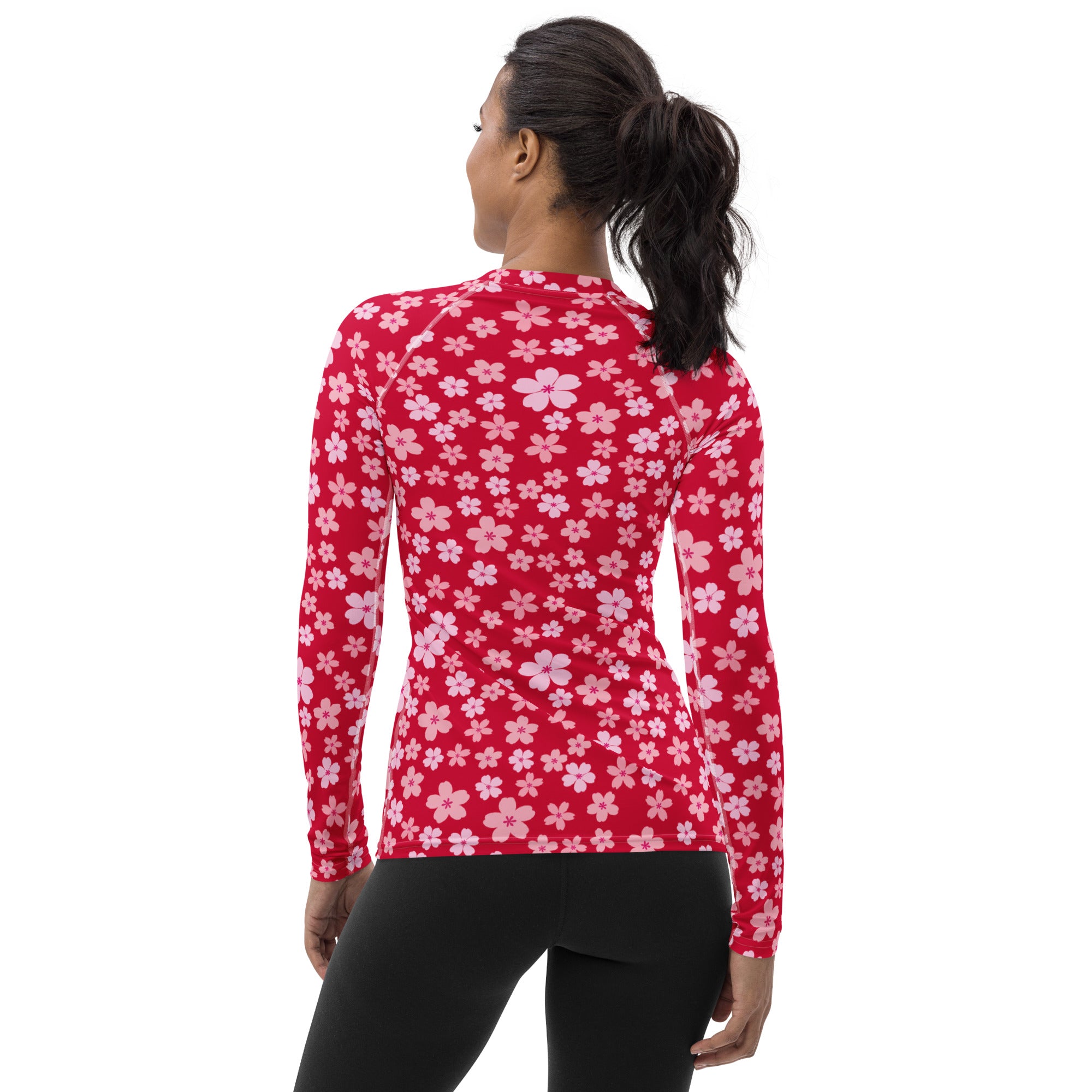 Women's Bright Pink Floral Long Sleeve Rash Guard Swim Shirt – Buttery Soft, Sun Safe UPF 50+ Protection, Quick Dry & 4-Way Stretch Comfort