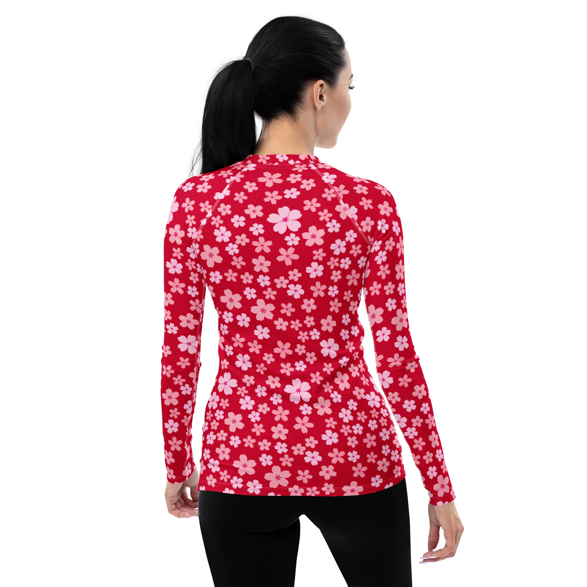 Women's Bright Pink Floral Long Sleeve Rash Guard Swim Shirt – Buttery Soft, Sun Safe UPF 50+ Protection, Quick Dry & 4-Way Stretch Comfort
