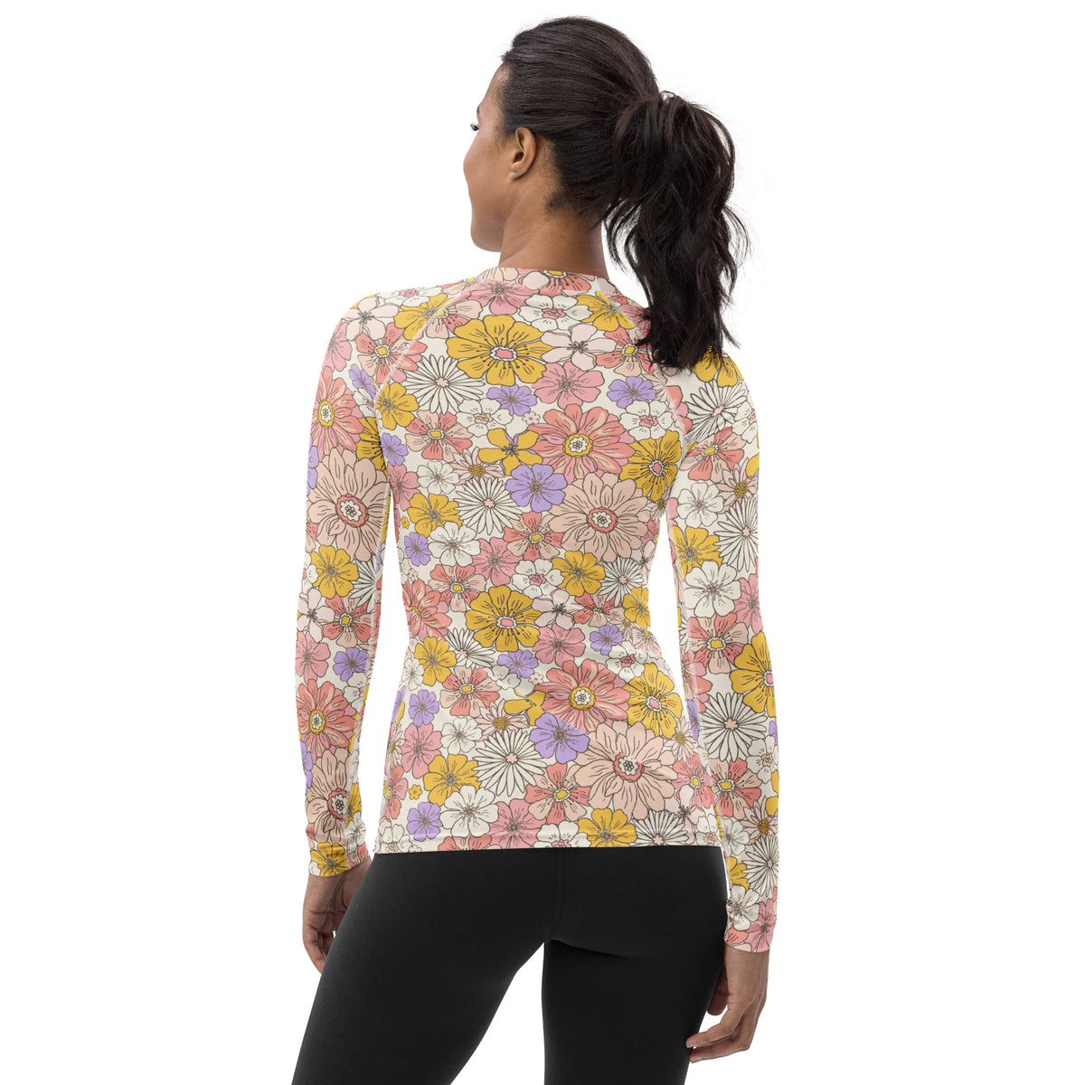 Women's Pink Yellow Purple Long Sleeve Rash Guard Swim Shirt – Buttery Soft, Sun Safe UPF 50+ Protection, Quick Dry & 4-Way Stretch Comfort