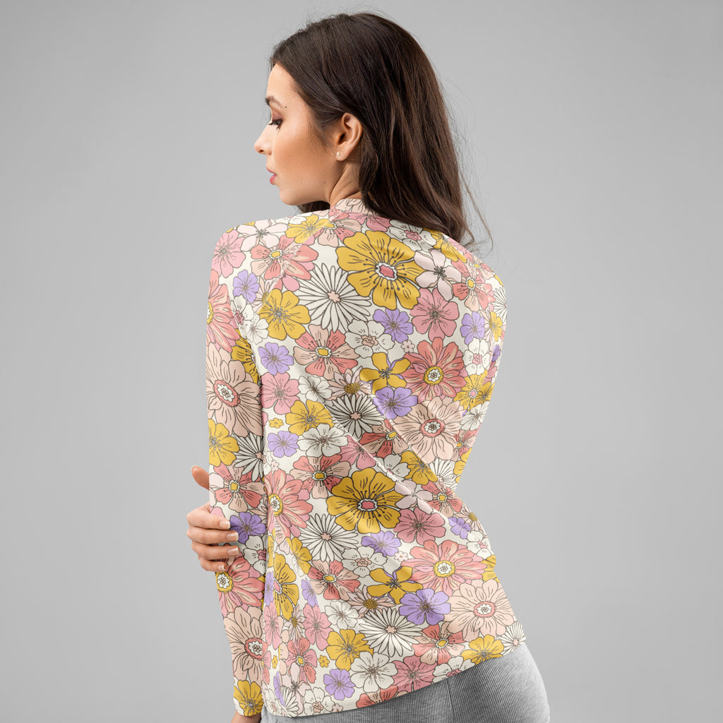 Women's Pink Yellow Purple Long Sleeve Rash Guard Swim Shirt – Buttery Soft, Sun Safe UPF 50+ Protection, Quick Dry & 4-Way Stretch Comfort