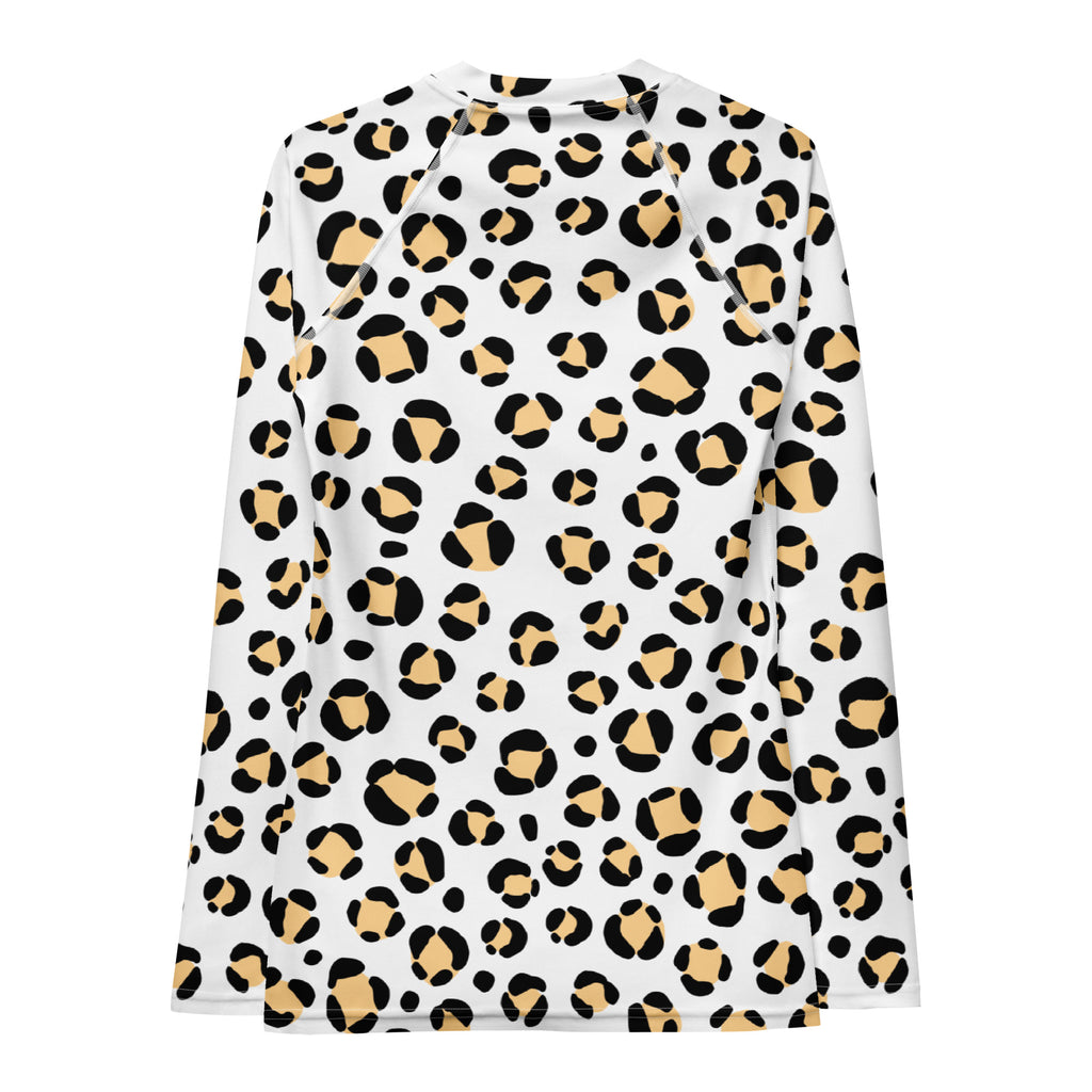 Women's Yellow Leopard Print Long Sleeve Rash Guard Swim Shirt – Buttery Soft, Sun Safe UPF 50+ Protection, Quick Dry & 4-Way Stretch Comfort