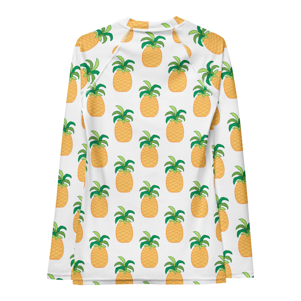 Women's Pineapple Long Sleeve Rash Guard Swim Shirt – Buttery Soft, Sun Safe UPF 50+ Protection, Quick Dry & 4-Way Stretch Comfort