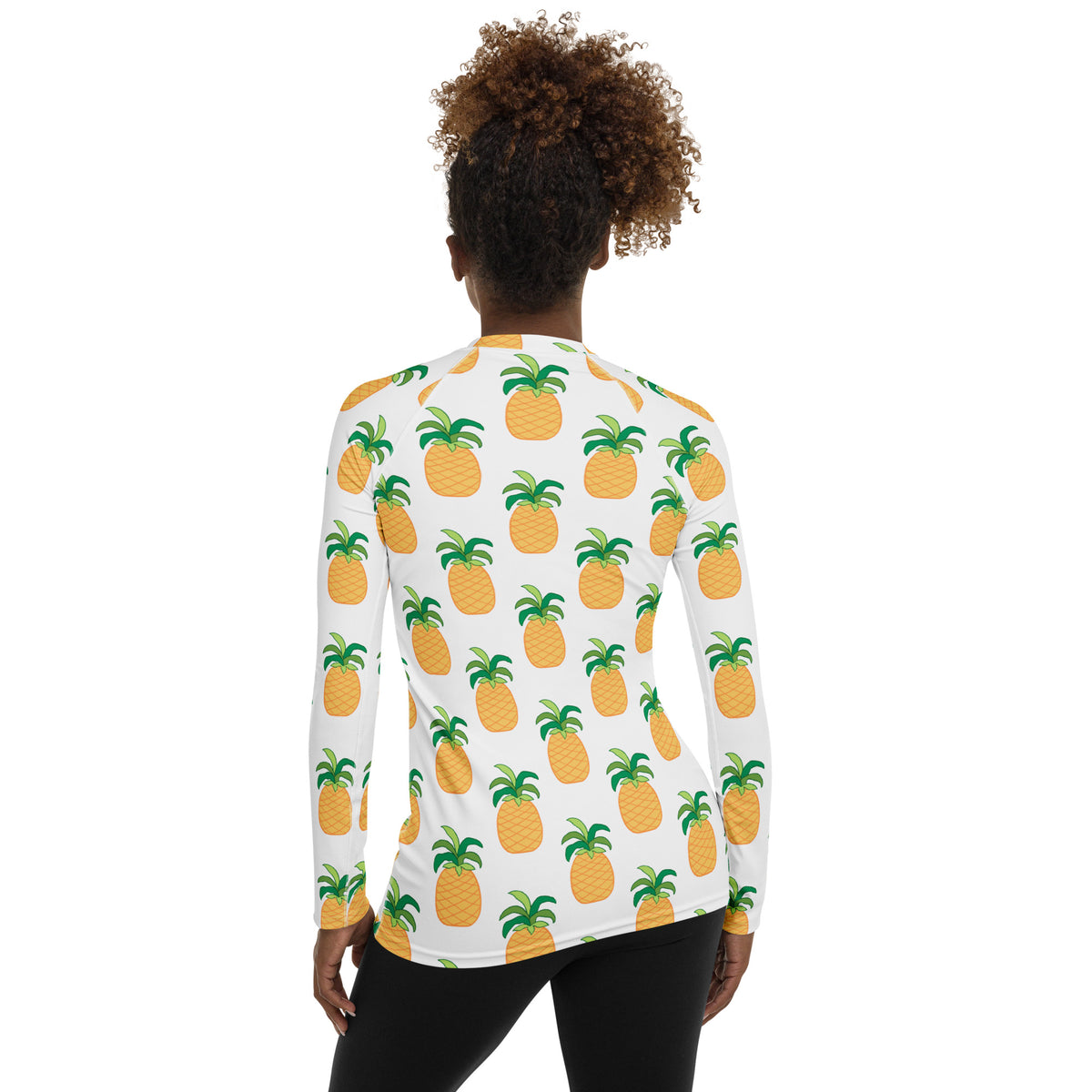 Women's Pineapple Long Sleeve Rash Guard Swim Shirt – Buttery Soft, Sun Safe UPF 50+ Protection, Quick Dry & 4-Way Stretch Comfort