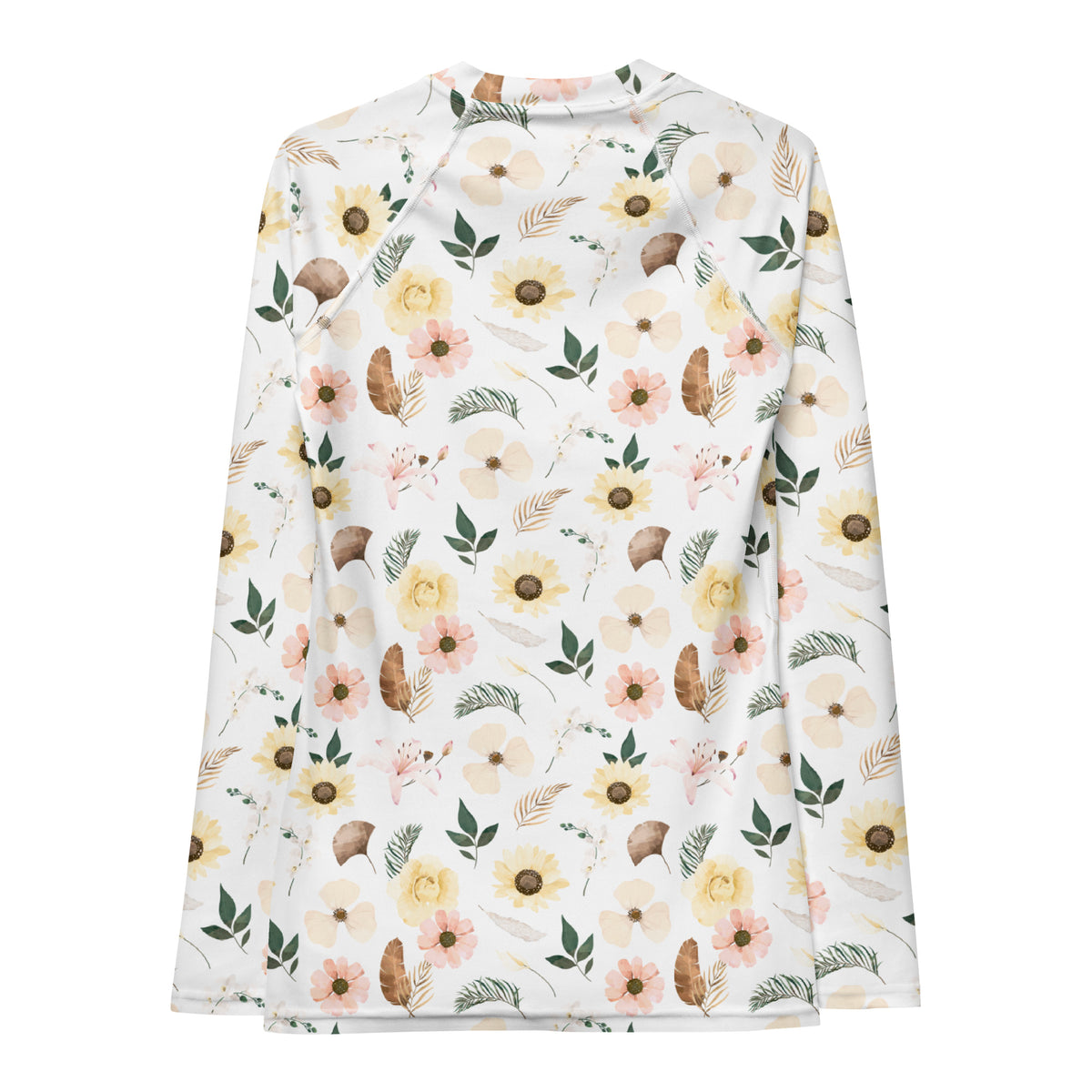 Women's Boho Floral Long Sleeve Rash Guard Swim Shirt – Buttery Soft, Sun Safe UPF 50+ Protection, Quick Dry & 4-Way Stretch Comfort
