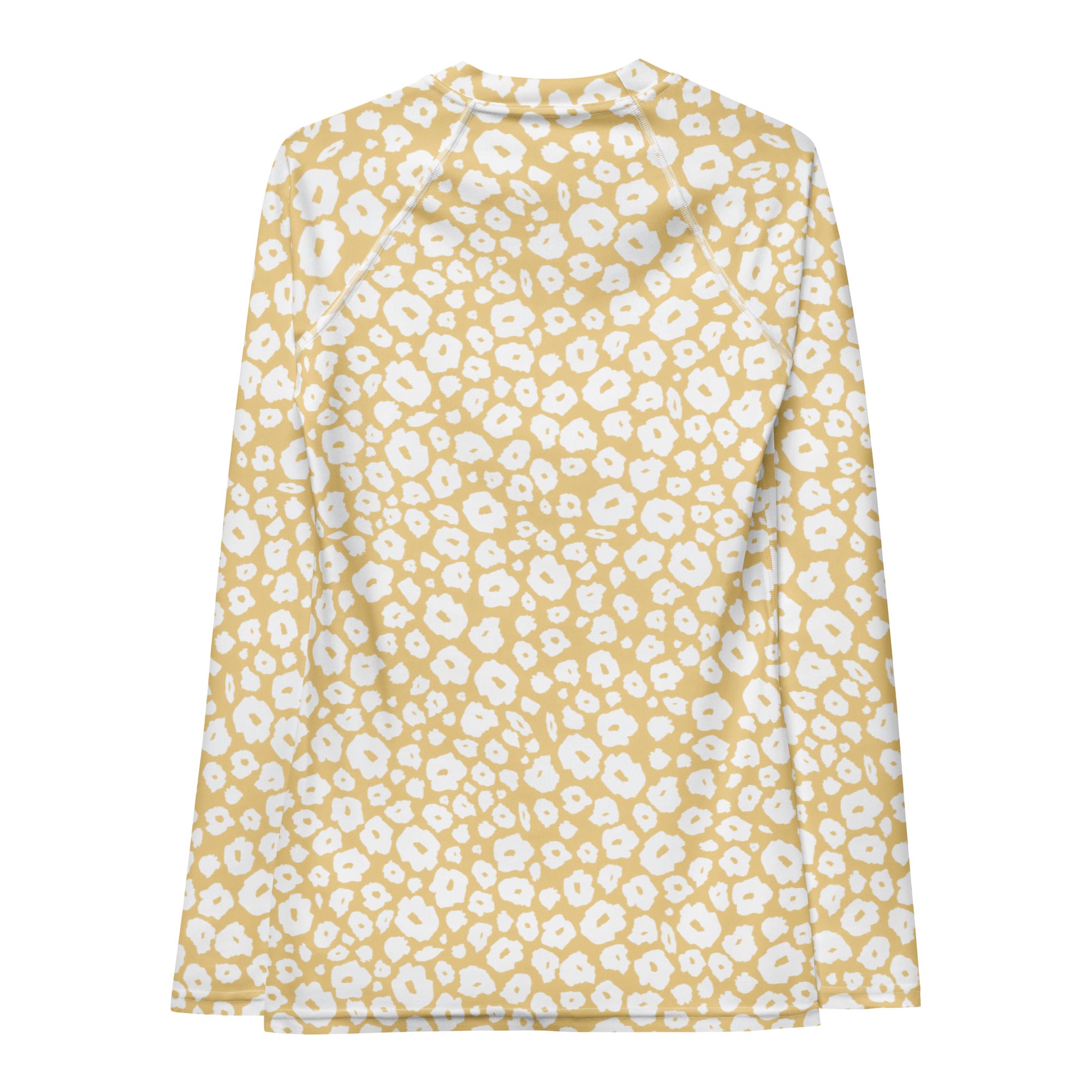 Women's Beige Leopard Print Long Sleeve Rash Guard Swim Shirt – Buttery Soft, Sun Safe UPF 50+ Protection, Quick Dry & 4-Way Stretch Comfort