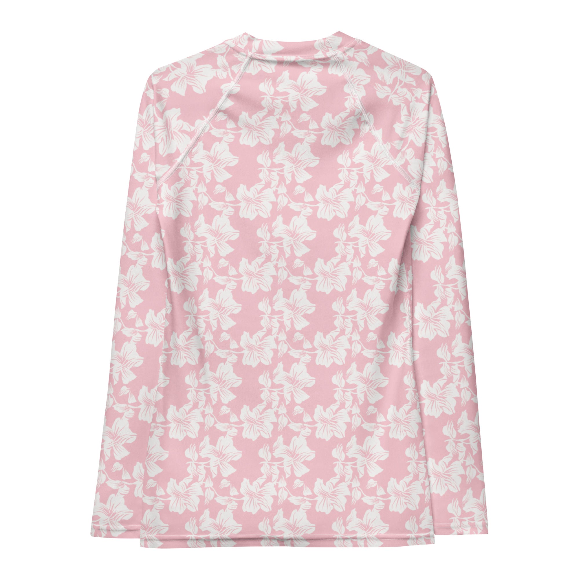 Women's Pink Tropical Floral Long Sleeve Rash Guard Swim Shirt – Buttery Soft, Sun Safe UPF 50+ Protection, Quick Dry & 4-Way Stretch Comfort