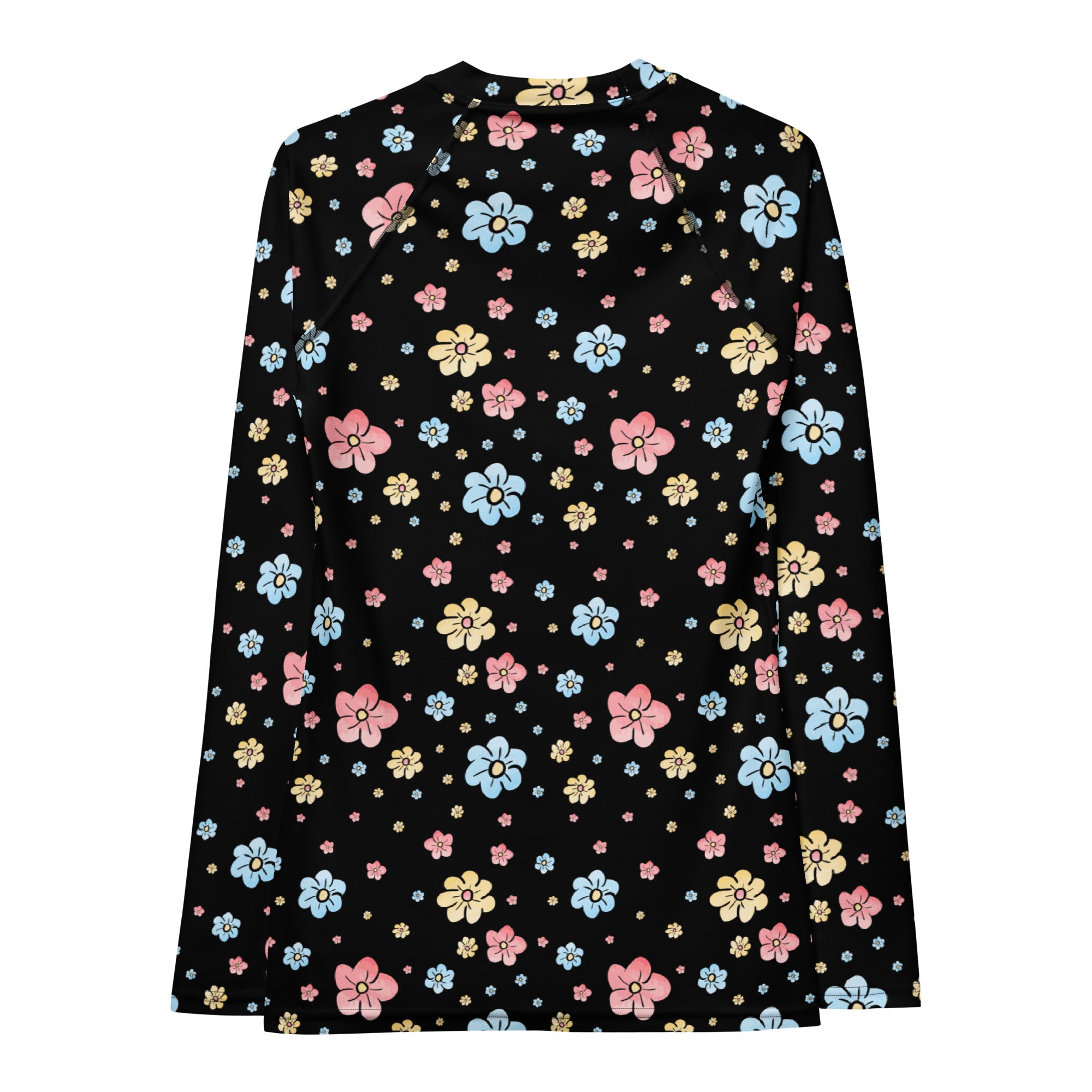Women's Black Floral Long Sleeve Rash Guard Swim Shirt – Buttery Soft, Sun Safe UPF 50+ Protection, Quick Dry & 4-Way Stretch Comfort