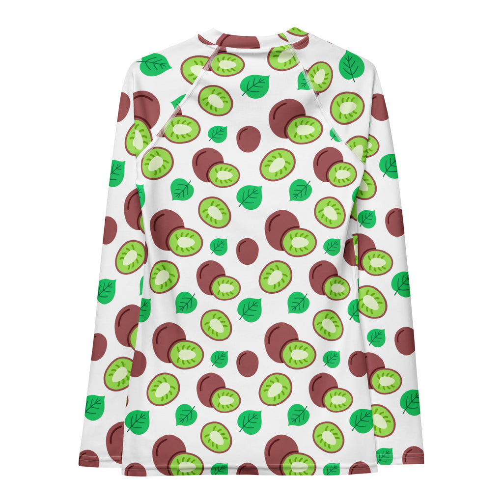 Women's Kiwi Fruit Long Sleeve Rash Guard Swim Shirt – Buttery Soft, Sun Safe UPF 50+ Protection, Quick Dry & 4-Way Stretch Comfort