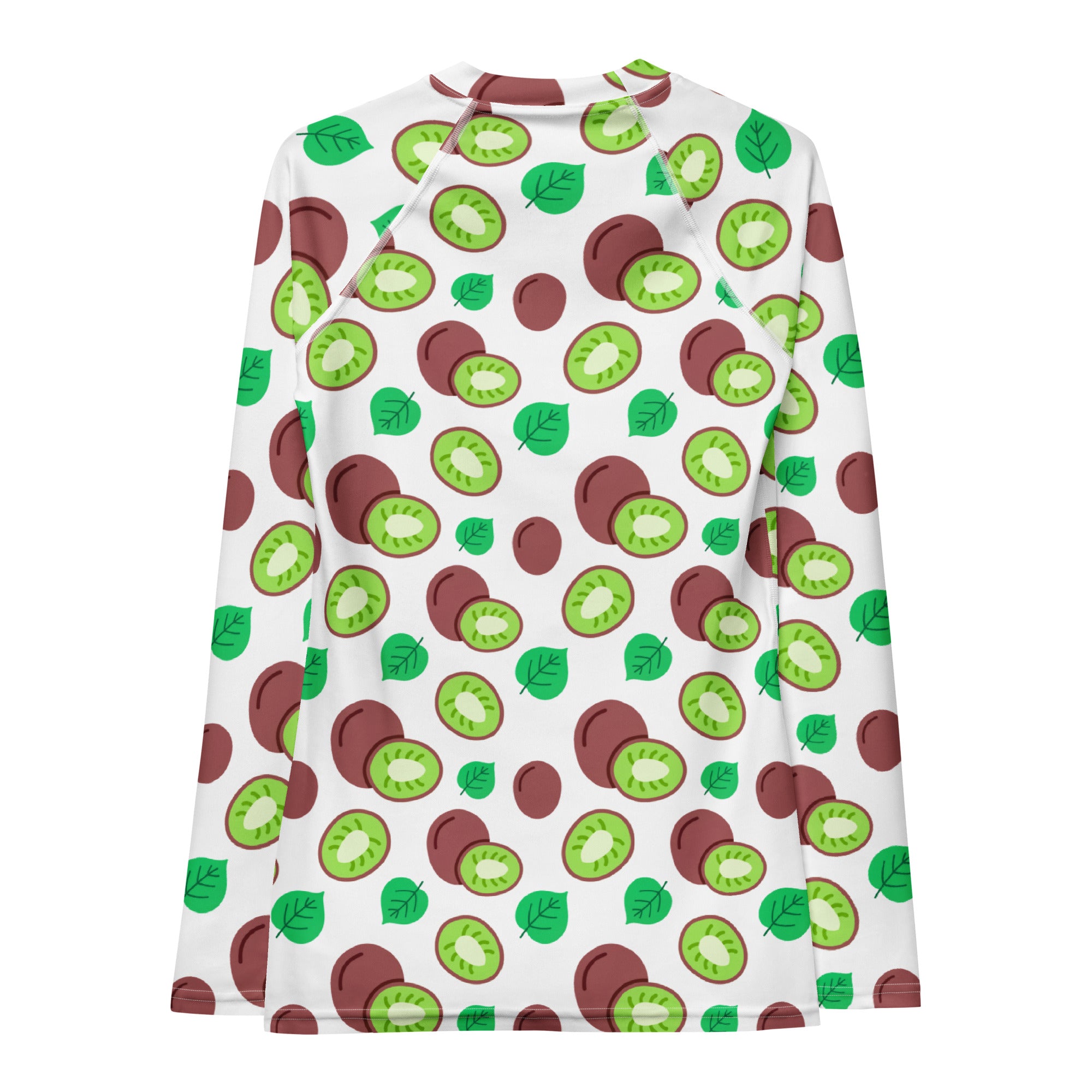Women's Kiwi Fruit Long Sleeve Rash Guard Swim Shirt – Buttery Soft, Sun Safe UPF 50+ Protection, Quick Dry & 4-Way Stretch Comfort
