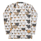 Women's Kawaii Cat Face Buttery Soft Long Sleeve Rash Guard Swim Shirt With UPF 50+