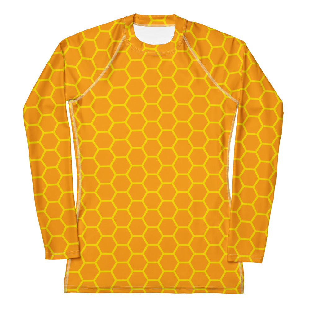 Women's Honeycomb Buttery Soft Long Sleeve Rash Guard Swim Shirt With UPF 50+