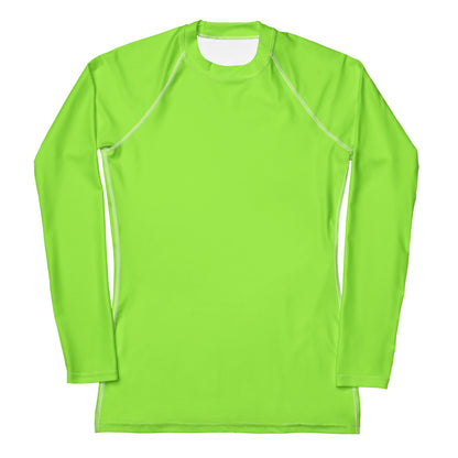 Women's Lime Green Buttery Soft Long Sleeve Rash Guard Swim Shirt With UPF 50+