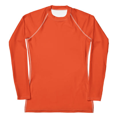 Women's Orange Buttery Soft Long Sleeve Rash Guard Swim Shirt With UPF 50+