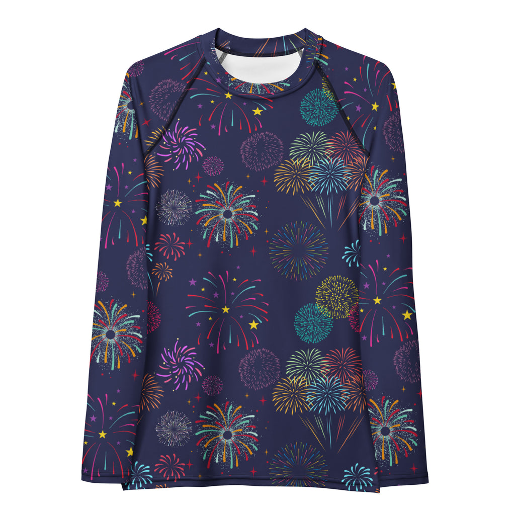 Women's Colorful Fireworks Long Sleeve Rash Guard Swim Shirt – Buttery Soft, Sun Safe UPF 50+ Protection, Quick Dry & 4-Way Stretch Comfort