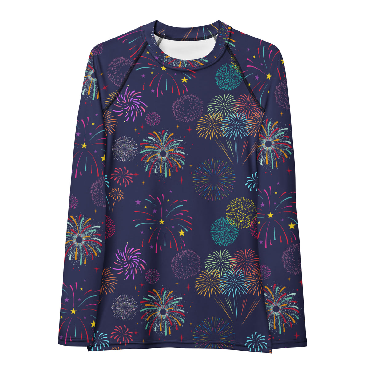 Women's Colorful Fireworks Long Sleeve Rash Guard Swim Shirt – Buttery Soft, Sun Safe UPF 50+ Protection, Quick Dry & 4-Way Stretch Comfort