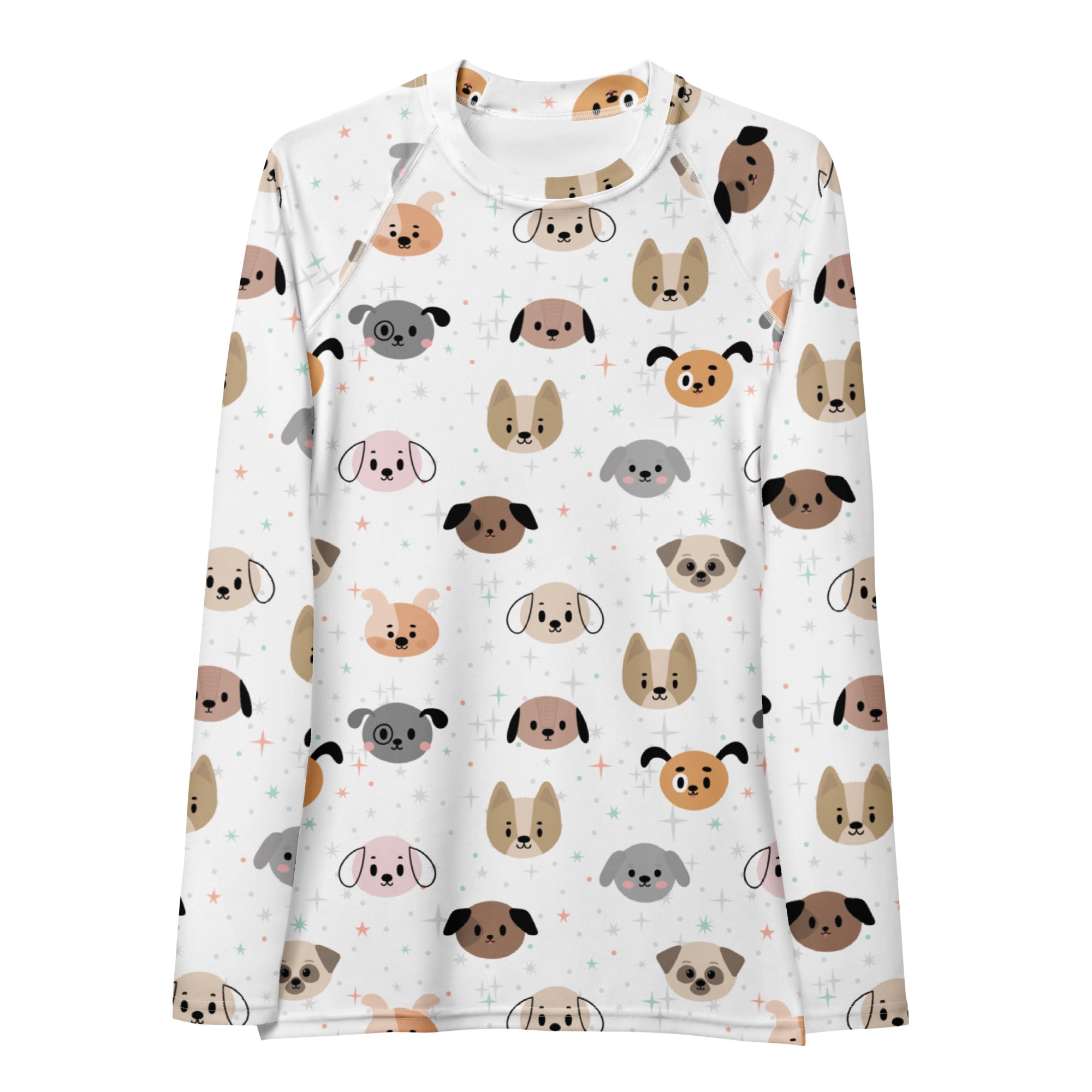 Women's Dog Face Long Sleeve Rash Guard Swim Shirt – Buttery Soft, Sun Safe UPF 50+ Protection, Quick Dry & 4-Way Stretch Comfort