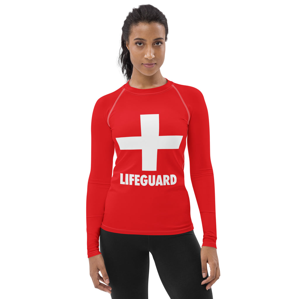 Women's Lifeguard Long Sleeve Rash Guard Swim Shirt – Buttery Soft, Sun Safe UPF 50+ Protection, Quick Dry & 4-Way Stretch Comfort