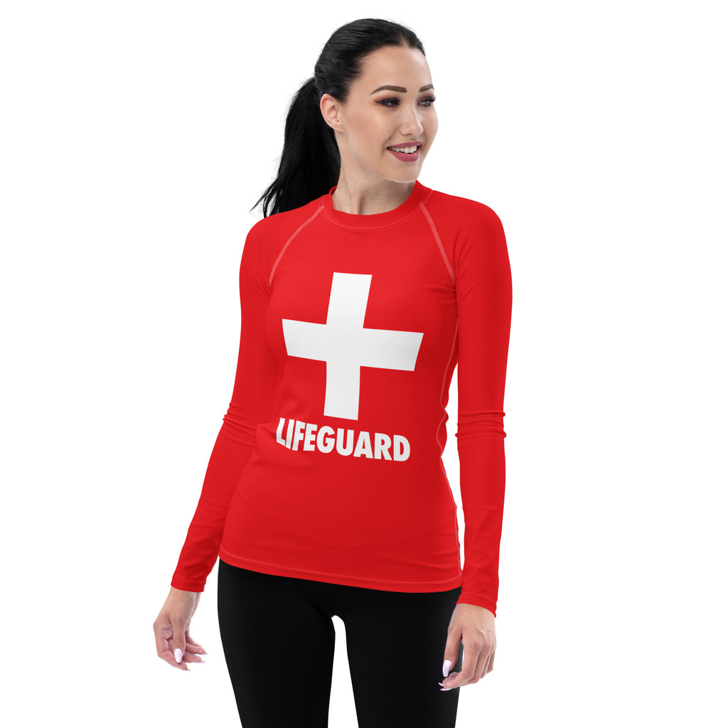 Women's Lifeguard Long Sleeve Rash Guard Swim Shirt – Buttery Soft, Sun Safe UPF 50+ Protection, Quick Dry & 4-Way Stretch Comfort