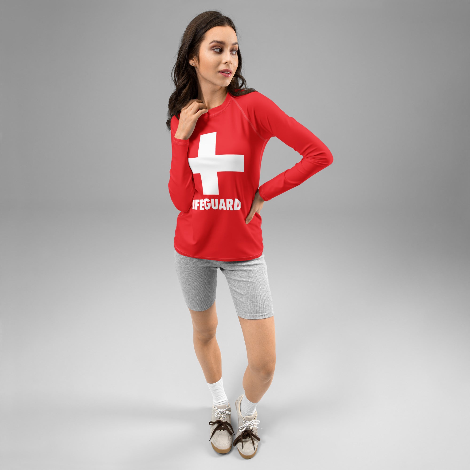 Women's Lifeguard Long Sleeve Rash Guard Swim Shirt – Buttery Soft, Sun Safe UPF 50+ Protection, Quick Dry & 4-Way Stretch Comfort