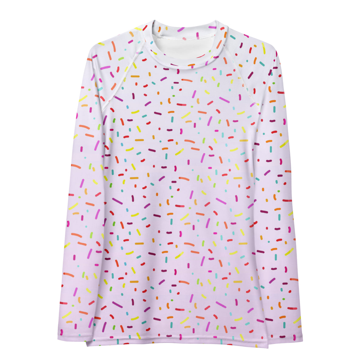 Women's Colorful Ice Cream Sprinkles Long Sleeve Rash Guard Swim Shirt – Buttery Soft, Sun Safe UPF 50+ Protection, Quick Dry & 4-Way Stretch Comfort