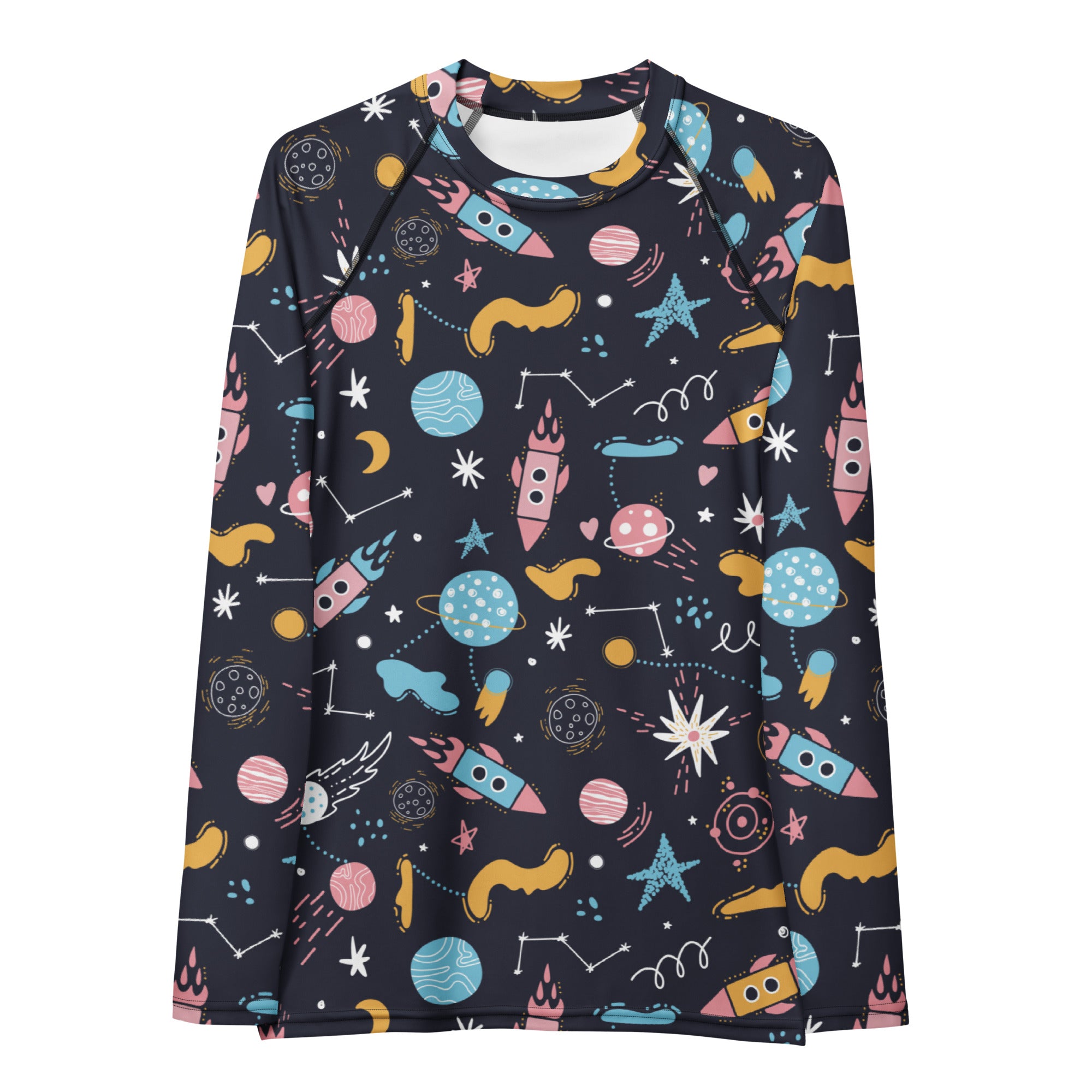 Women's Outer Space Long Sleeve Rash Guard Swim Shirt – Buttery Soft, Sun Safe UPF 50+ Protection, Quick Dry & 4-Way Stretch Comfort
