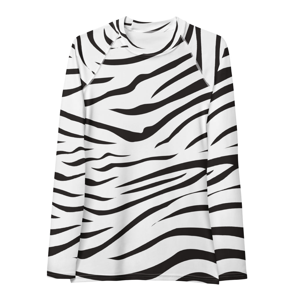 Women's Zebra Print Long Sleeve Rash Guard Swim Shirt – Buttery Soft, Sun Safe UPF 50+ Protection, Quick Dry & 4-Way Stretch Comfort