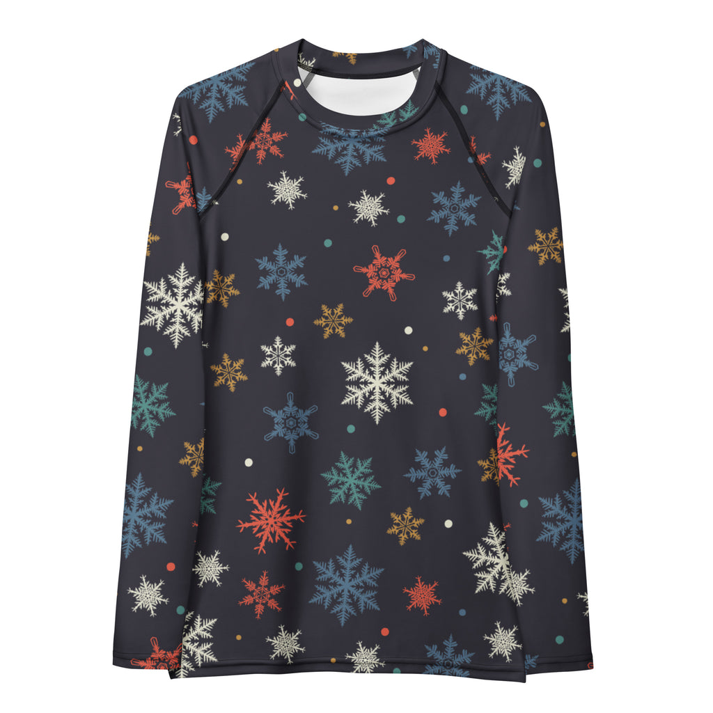 Women's Colorful Snowflake Long Sleeve Rash Guard Swim Shirt – Buttery Soft, Sun Safe UPF 50+ Protection, Quick Dry & 4-Way Stretch Comfort