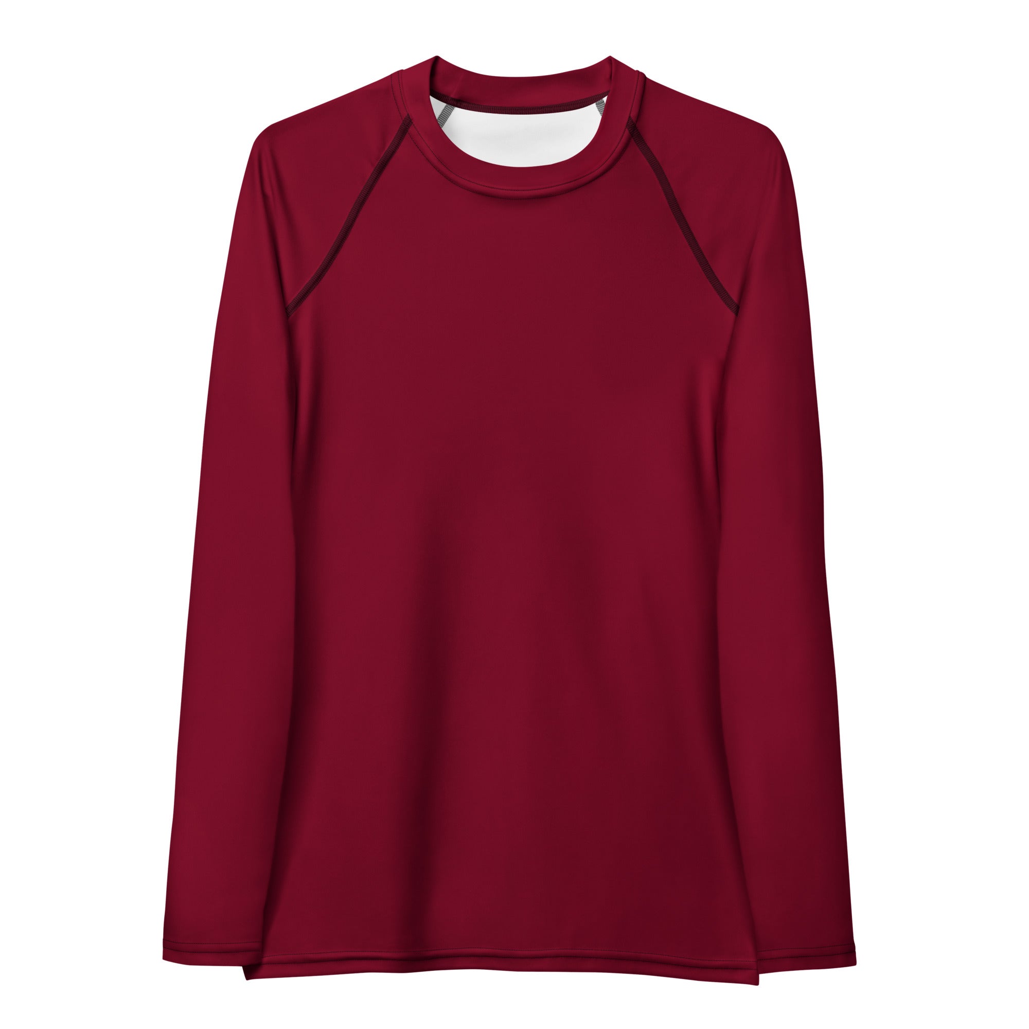 Women's Crimson Red Long Sleeve Rash Guard Swim Shirt – Buttery Soft, Sun Safe UPF 50+ Protection, Quick Dry & 4-Way Stretch Comfort