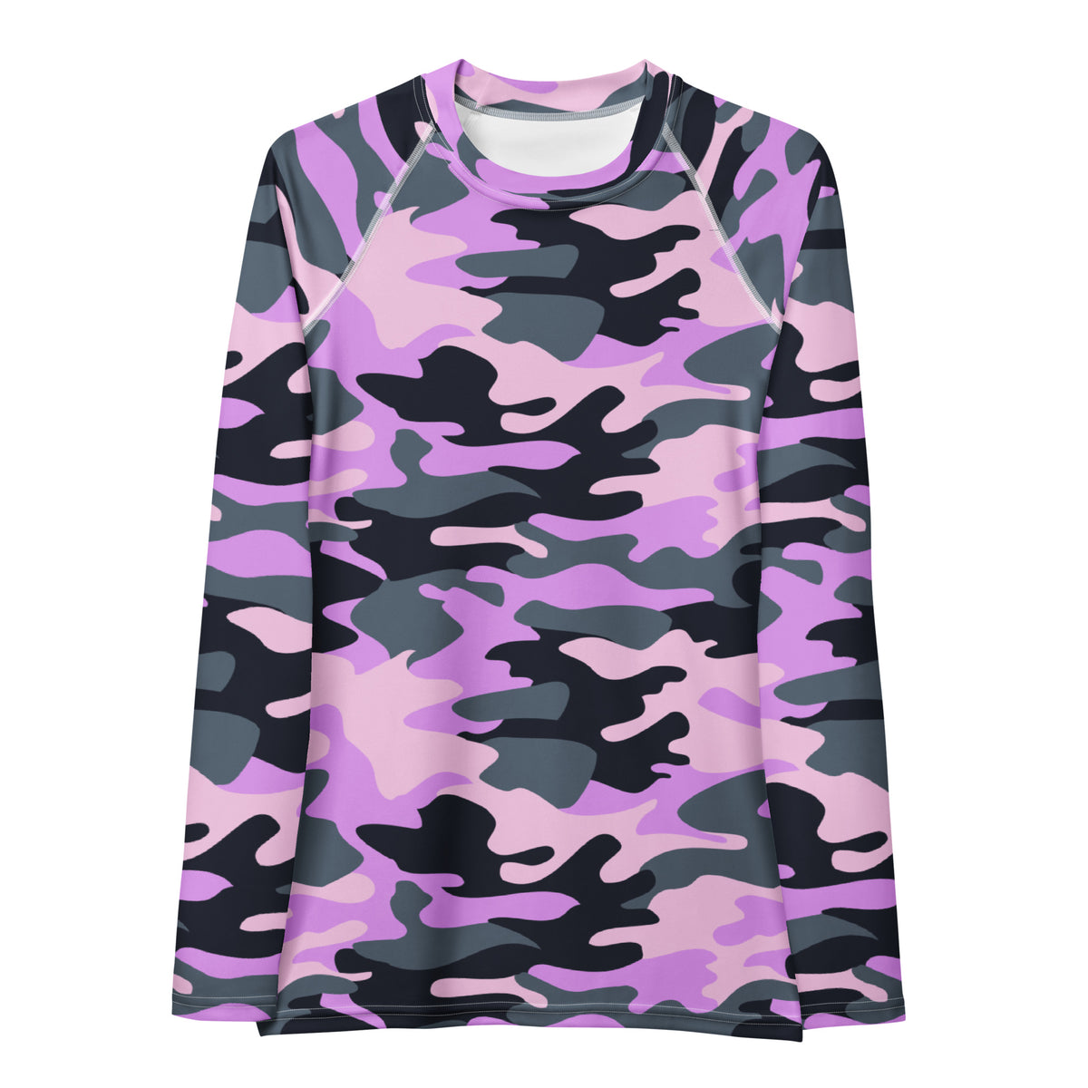Women's Purple Camouflage Long Sleeve Rash Guard Swim Shirt – Buttery Soft, Sun Safe UPF 50+ Protection, Quick Dry & 4-Way Stretch Comfort