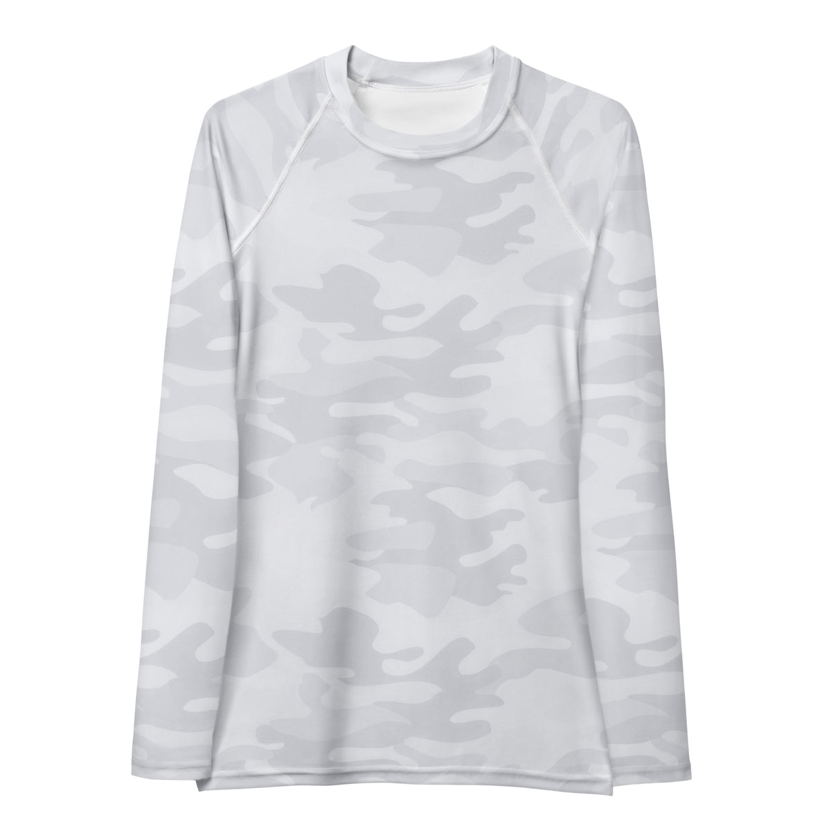 Women's White Camouflage Long Sleeve Rash Guard Swim Shirt – Buttery Soft, Sun Safe UPF 50+ Protection, Quick Dry & 4-Way Stretch Comfort