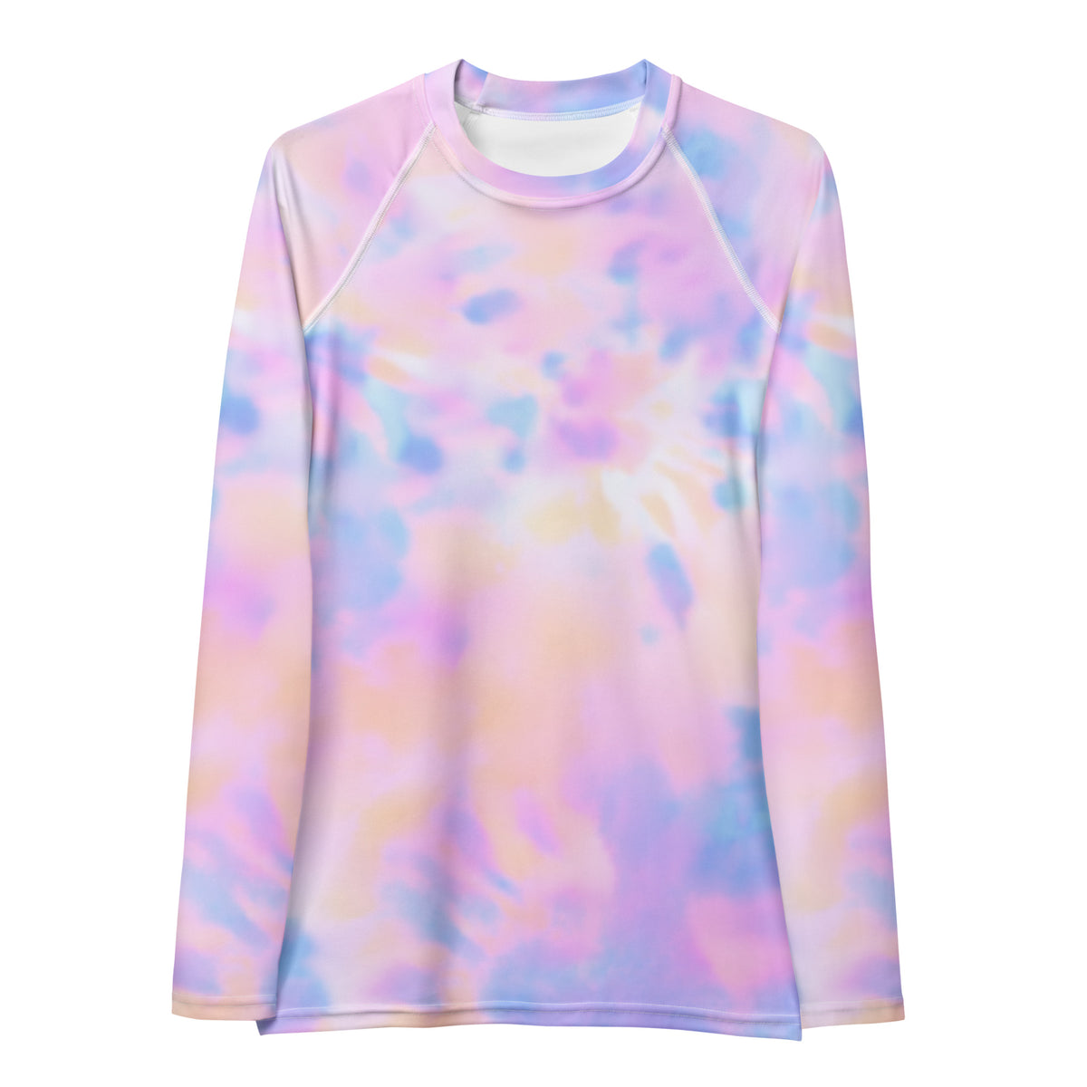 Women's Pastel Watercolor Tie Dye Long Sleeve Rash Guard Swim Shirt – Buttery Soft, Sun Safe UPF 50+ Protection, Quick Dry & 4-Way Stretch Comfort
