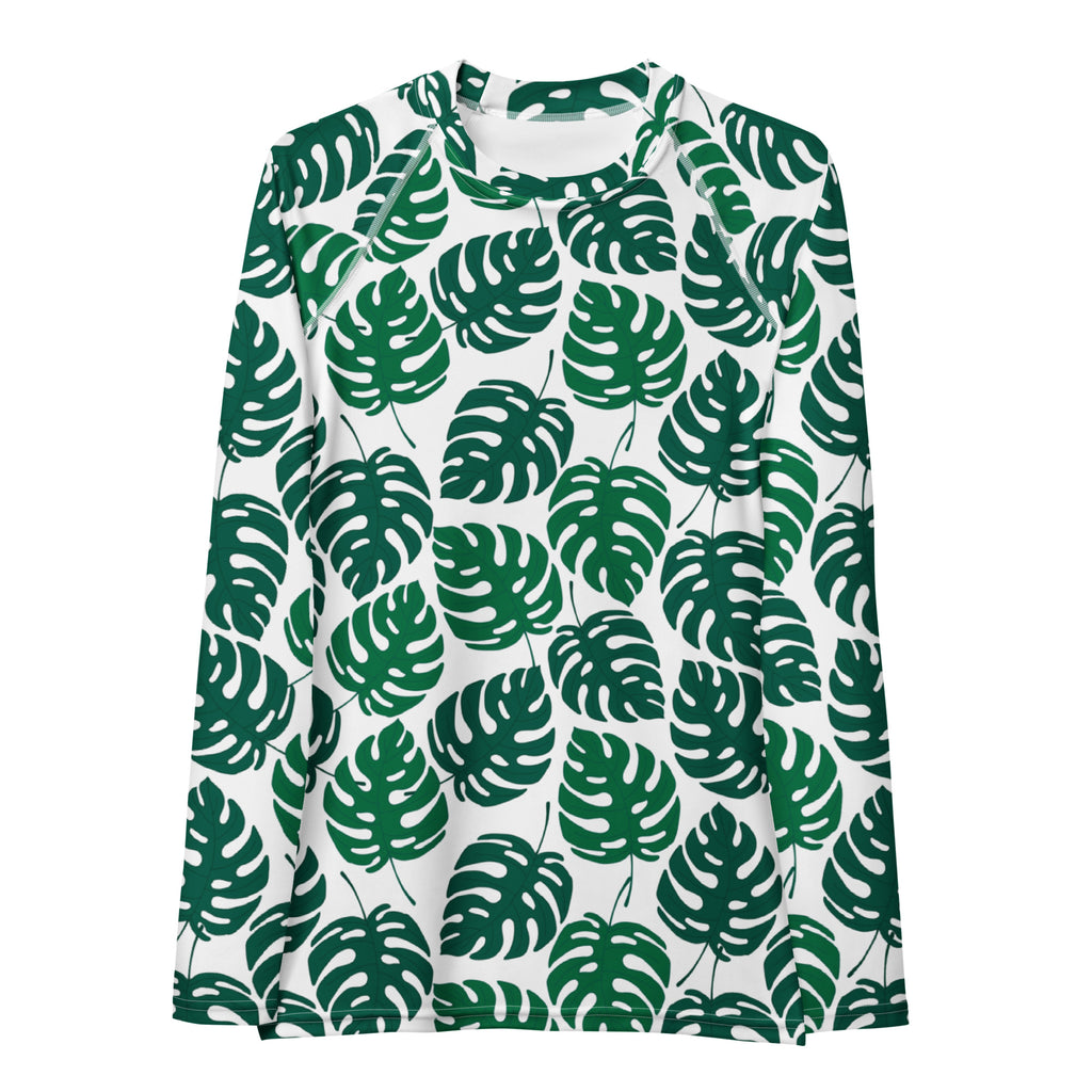 Women's Monstera Leaf Long Sleeve Rash Guard Swim Shirt – Buttery Soft, Sun Safe UPF 50+ Protection, Quick Dry & 4-Way Stretch Comfort
