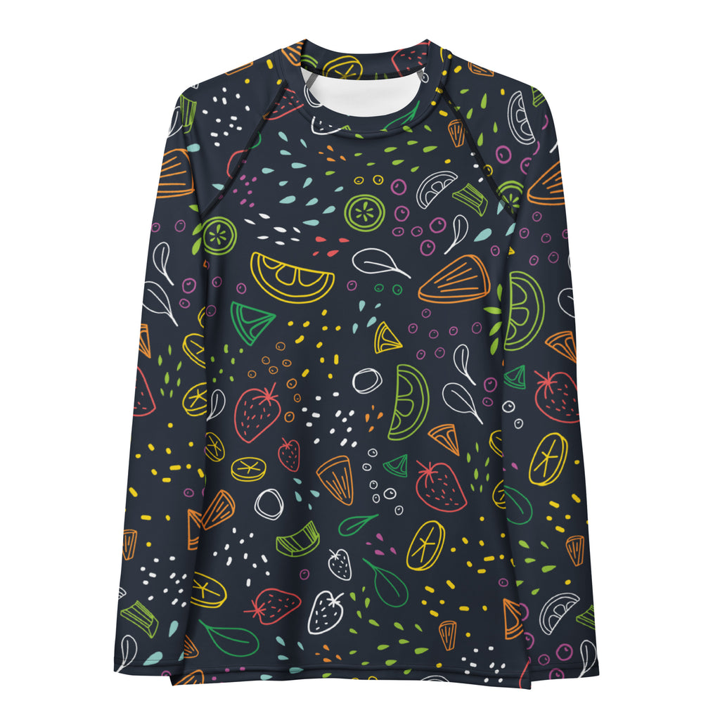 Women's Colorful Fruit Long Sleeve Rash Guard Swim Shirt – Buttery Soft, Sun Safe UPF 50+ Protection, Quick Dry & 4-Way Stretch Comfort