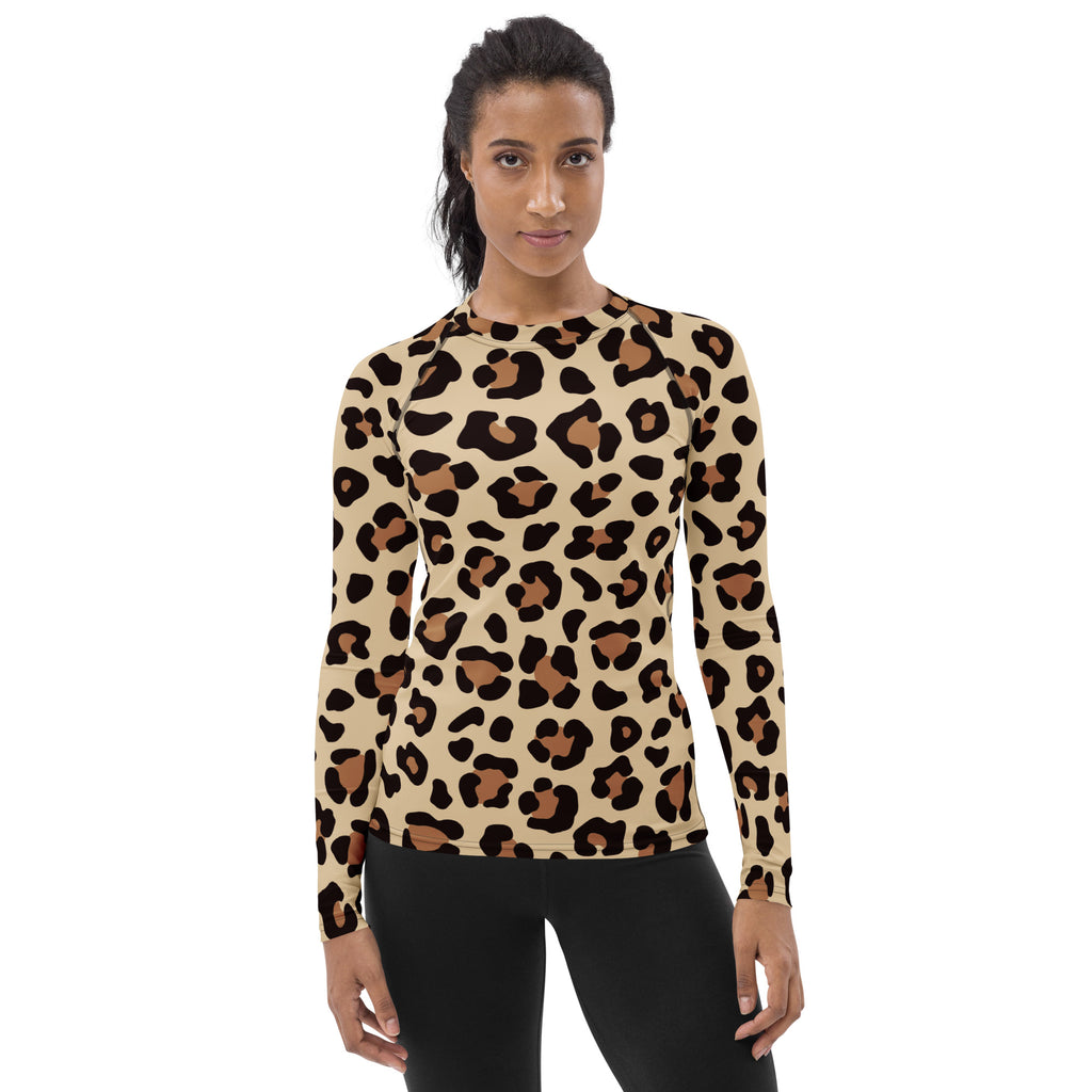 Women's Animal Print Long Sleeve Rash Guard Swim Shirt – Buttery Soft, Sun Safe UPF 50+ Protection, Quick Dry & 4-Way Stretch Comfort