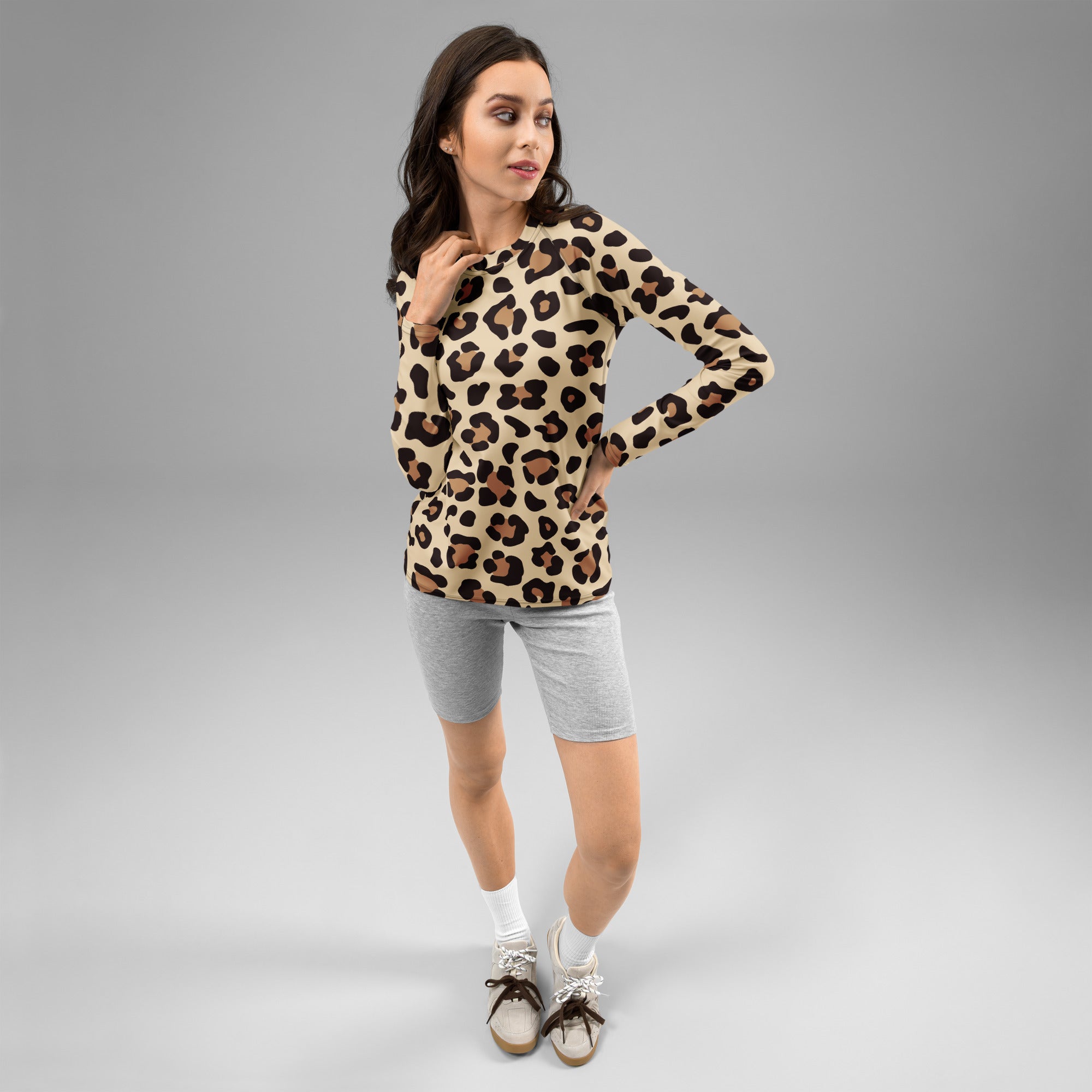 Women's Animal Print Long Sleeve Rash Guard Swim Shirt – Buttery Soft, Sun Safe UPF 50+ Protection, Quick Dry & 4-Way Stretch Comfort