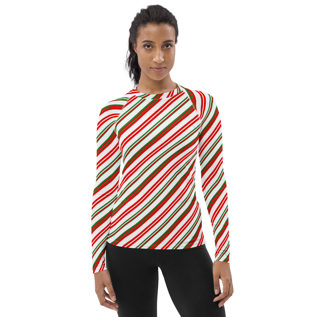 Women's Peppermint Long Sleeve Rash Guard Swim Shirt – Buttery Soft, Sun Safe UPF 50+ Protection, Quick Dry & 4-Way Stretch Comfort