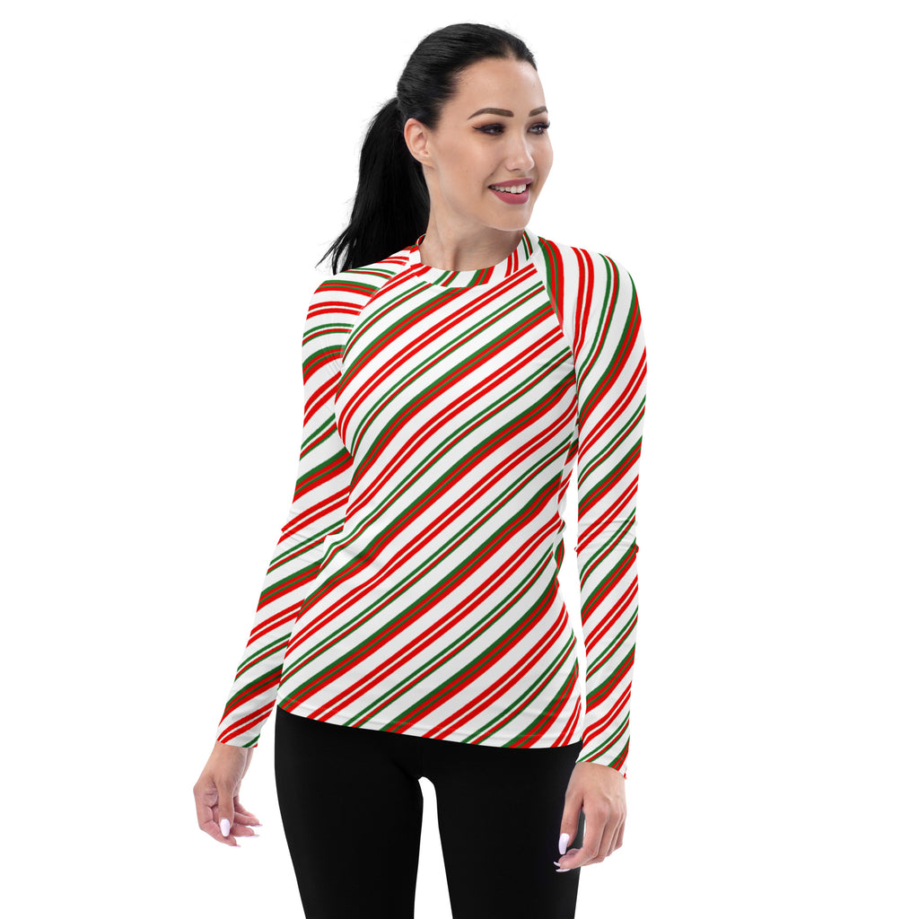 Women's Peppermint Long Sleeve Rash Guard Swim Shirt – Buttery Soft, Sun Safe UPF 50+ Protection, Quick Dry & 4-Way Stretch Comfort