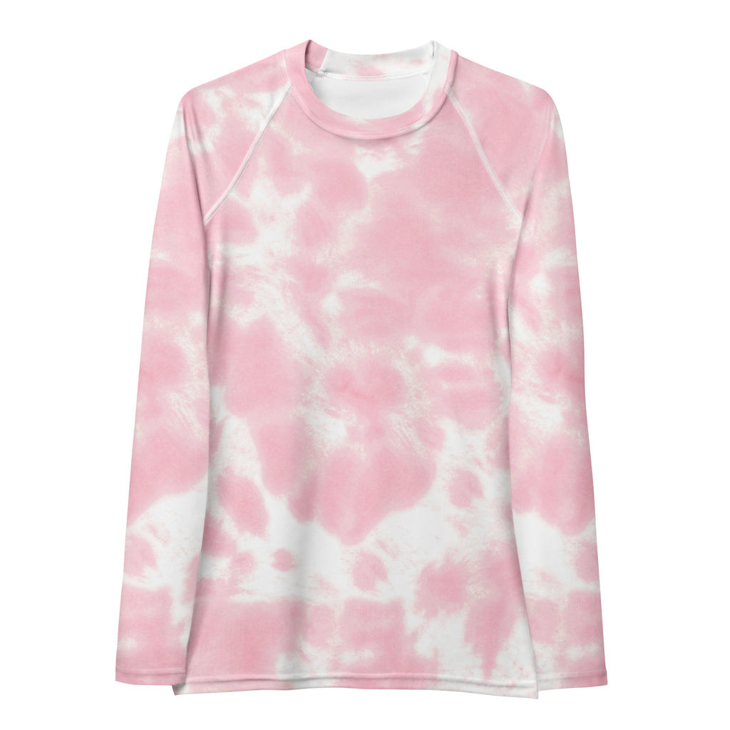Women's Pink Tie Dye Long Sleeve Rash Guard Swim Shirt – Buttery Soft, Sun Safe UPF 50+ Protection, Quick Dry & 4-Way Stretch Comfort
