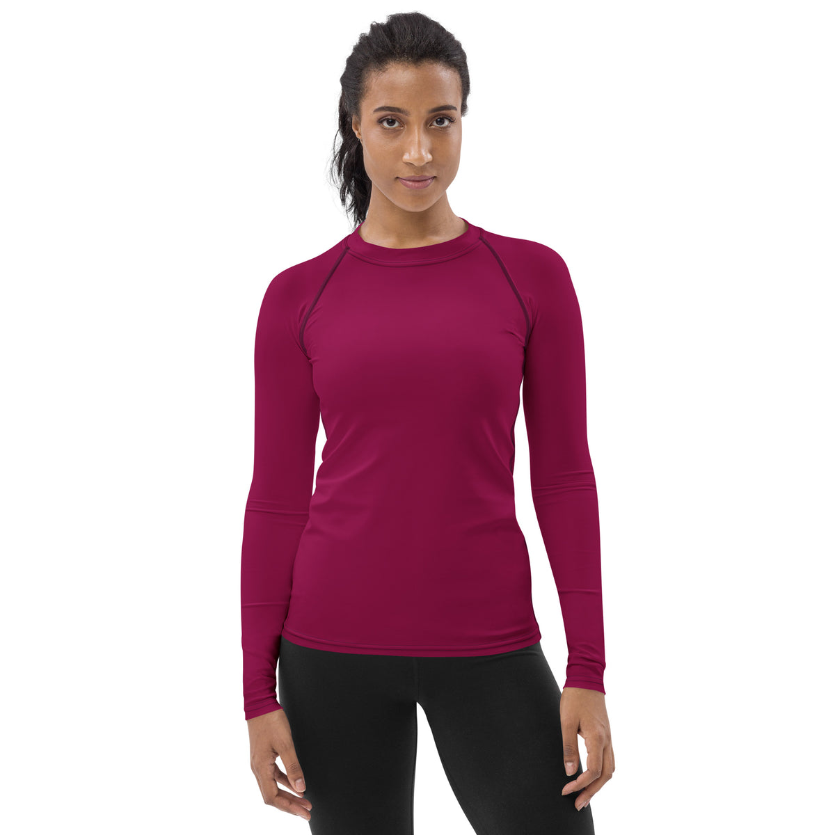 Women's Dark Magenta Long Sleeve Rash Guard Swim Shirt – Buttery Soft, Sun Safe UPF 50+ Protection, Quick Dry & 4-Way Stretch Comfort