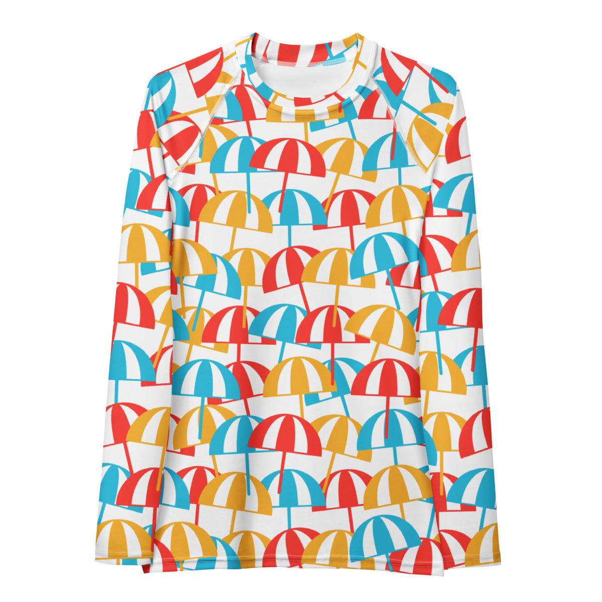 Women's Colorful Beach Umbrella Long Sleeve Rash Guard Swim Shirt – Buttery Soft, Sun Safe UPF 50+ Protection, Quick Dry & 4-Way Stretch Comfort