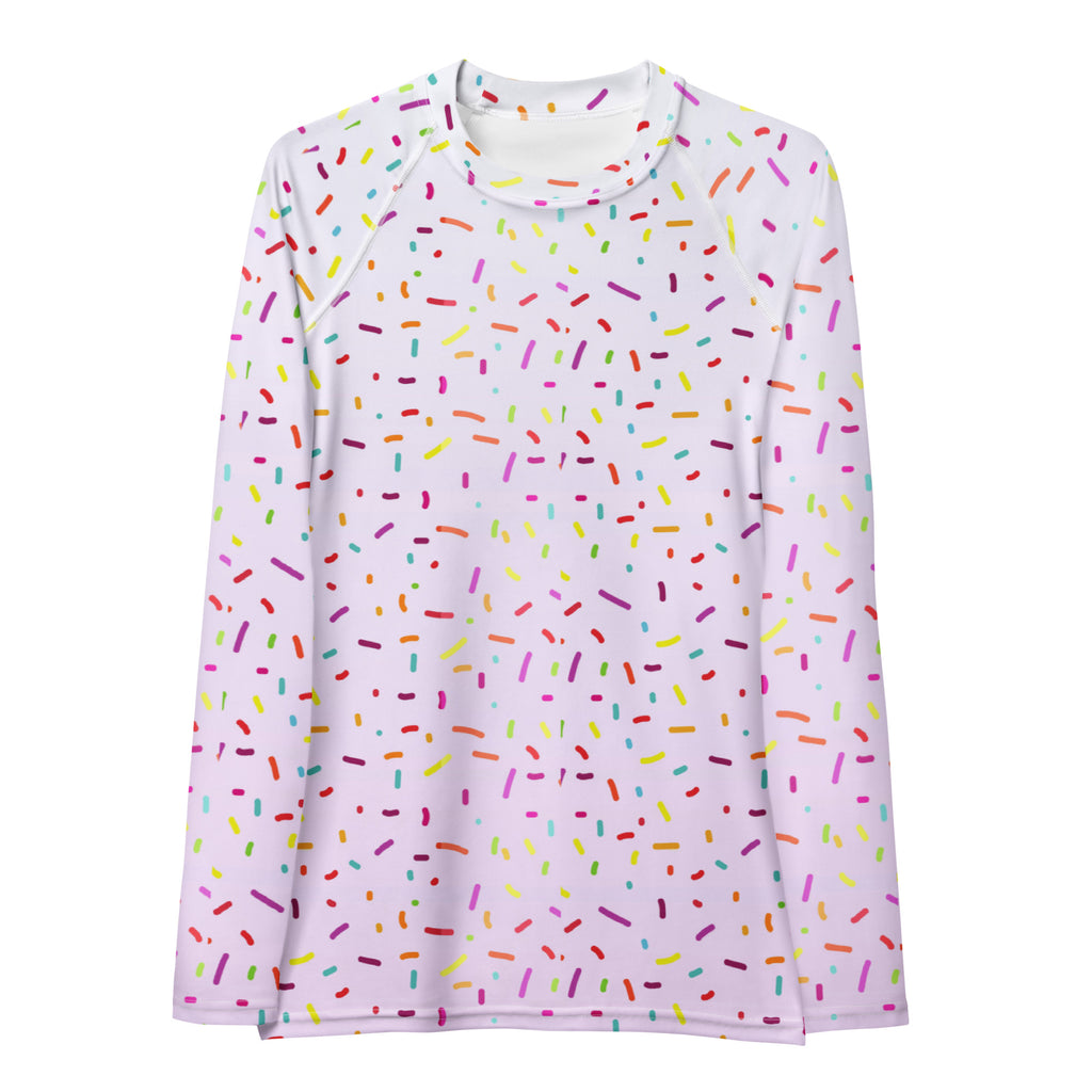 Women's Colorful Sprinkles Long Sleeve Rash Guard Swim Shirt – Buttery Soft, Sun Safe UPF 50+ Protection, Quick Dry & 4-Way Stretch Comfort
