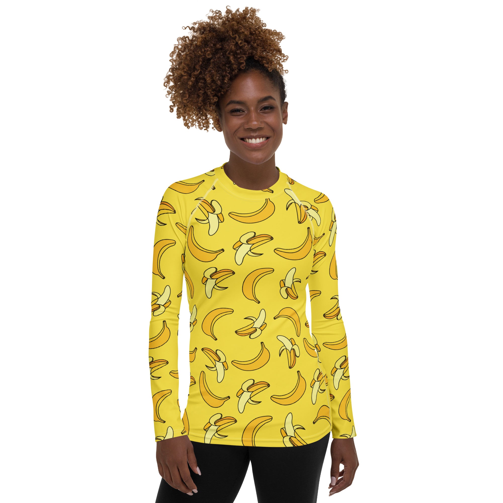 Women's Banana Long Sleeve Rash Guard Swim Shirt – Buttery Soft, Sun Safe UPF 50+ Protection, Quick Dry & 4-Way Stretch Comfort