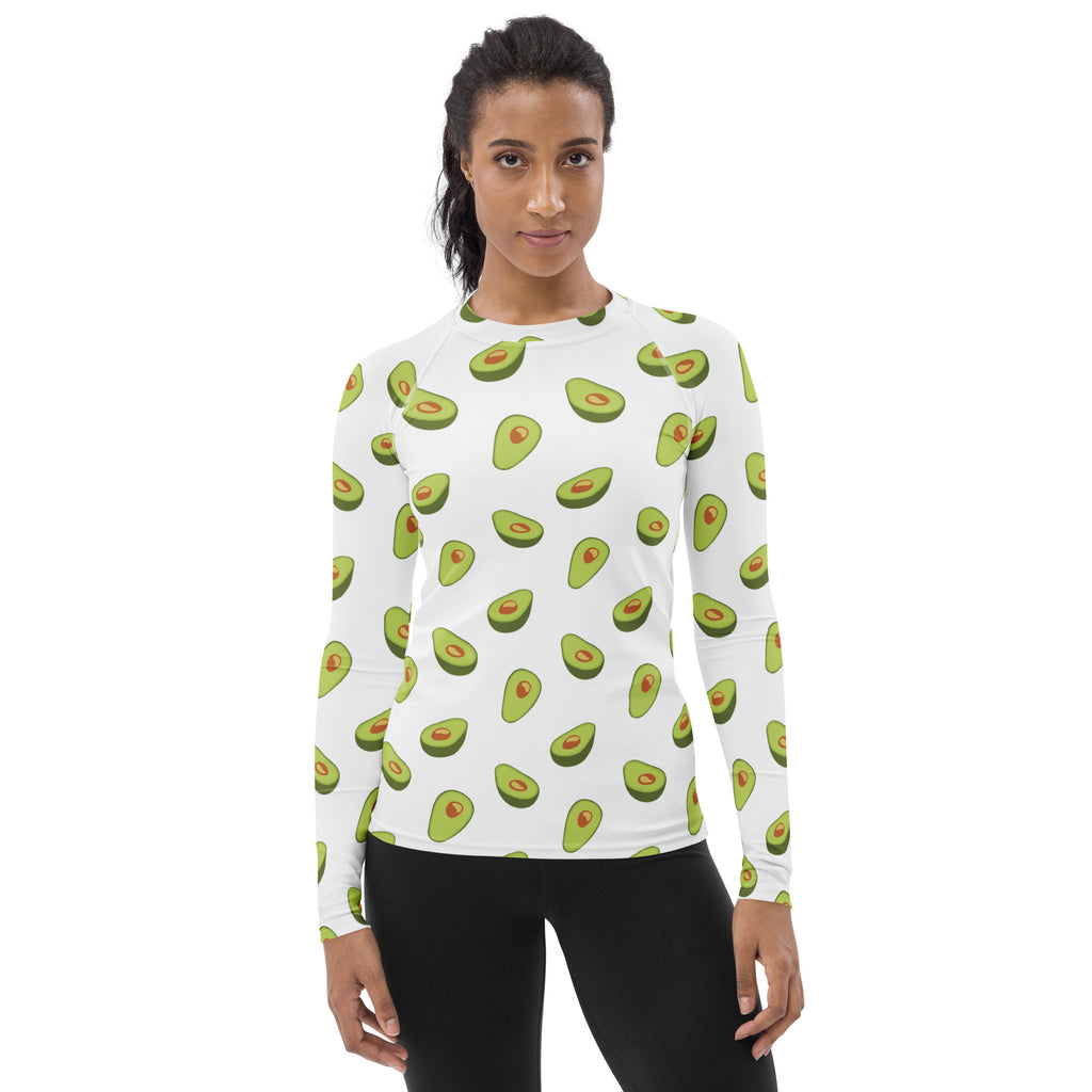 Women's Avocado Long Sleeve Rash Guard Swim Shirt – Buttery Soft, Sun Safe UPF 50+ Protection, Quick Dry & 4-Way Stretch Comfort