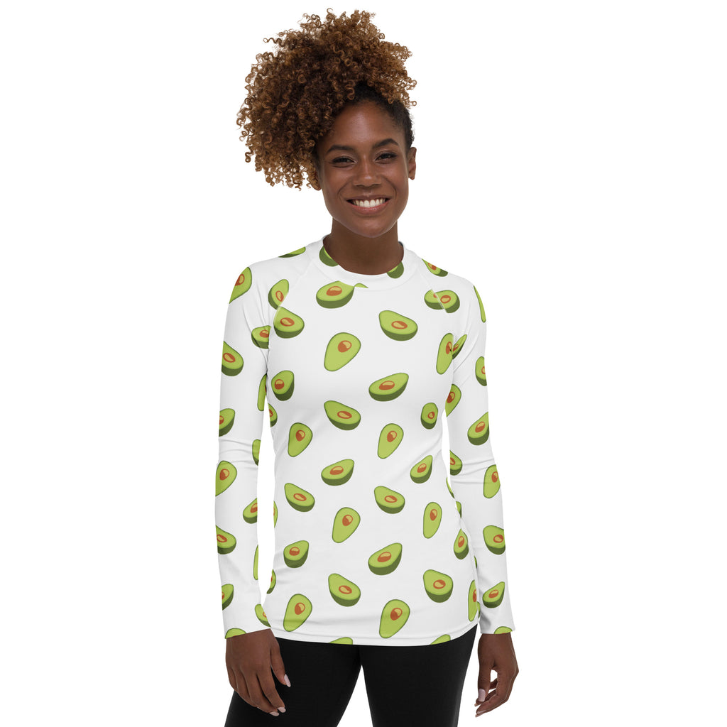 Women's Avocado Long Sleeve Rash Guard Swim Shirt – Buttery Soft, Sun Safe UPF 50+ Protection, Quick Dry & 4-Way Stretch Comfort