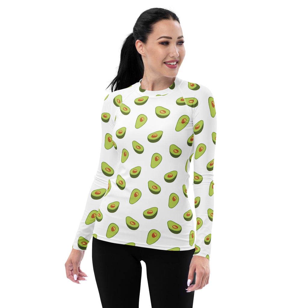 Women's Avocado Long Sleeve Rash Guard Swim Shirt – Buttery Soft, Sun Safe UPF 50+ Protection, Quick Dry & 4-Way Stretch Comfort