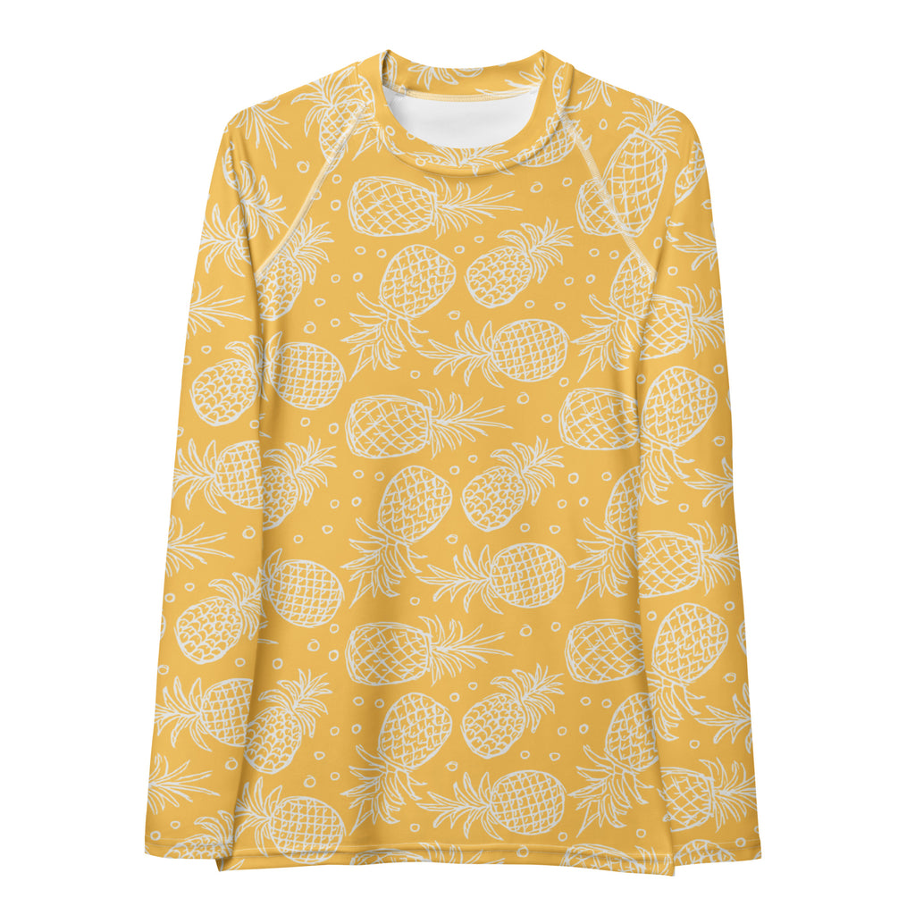 Women's Pineapple Long Sleeve Rash Guard Swim Shirt – Buttery Soft, Sun Safe UPF 50+ Protection, Quick Dry & 4-Way Stretch Comfort