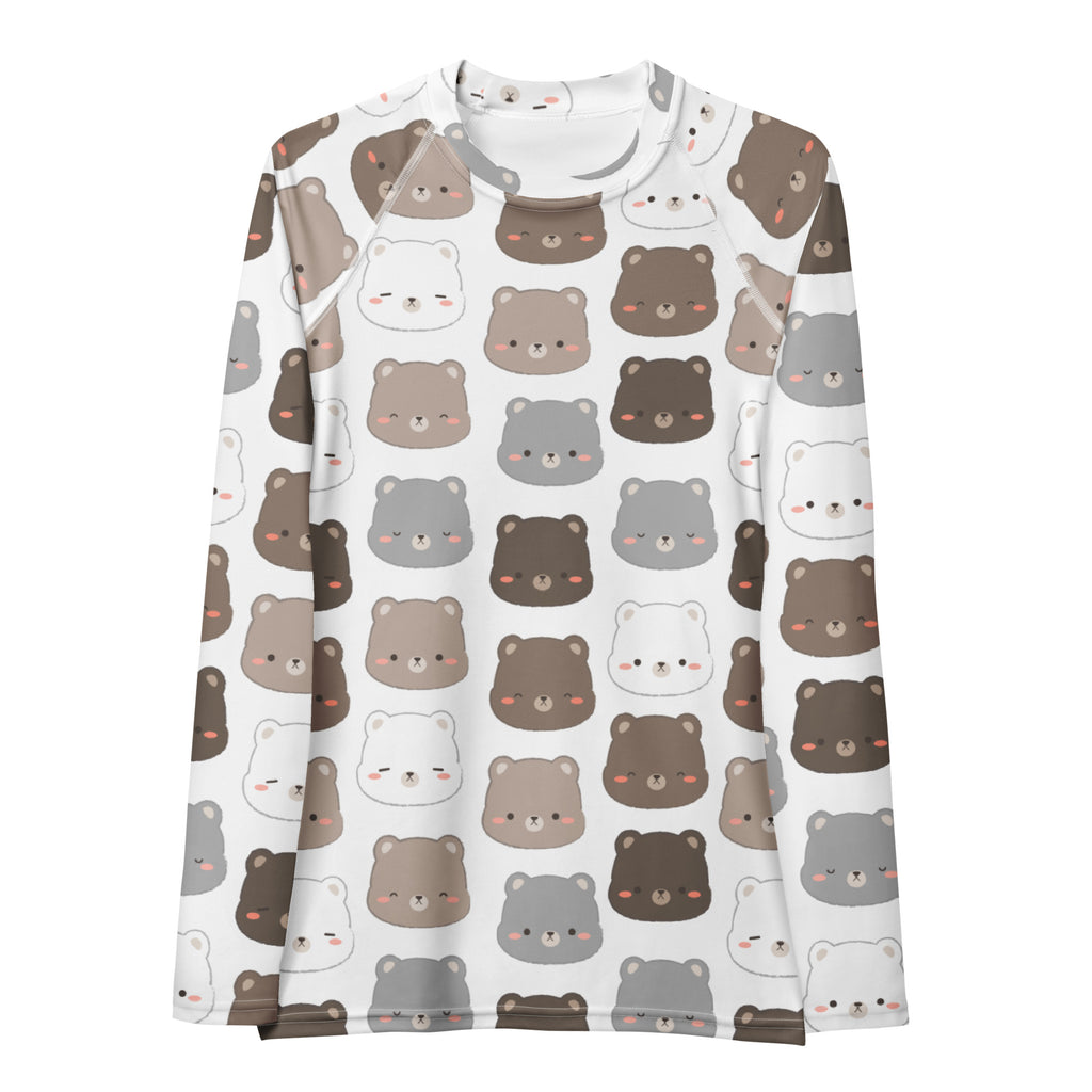 Women's Cute Bear Long Sleeve Rash Guard Swim Shirt – Buttery Soft, Sun Safe UPF 50+ Protection, Quick Dry & 4-Way Stretch Comfort