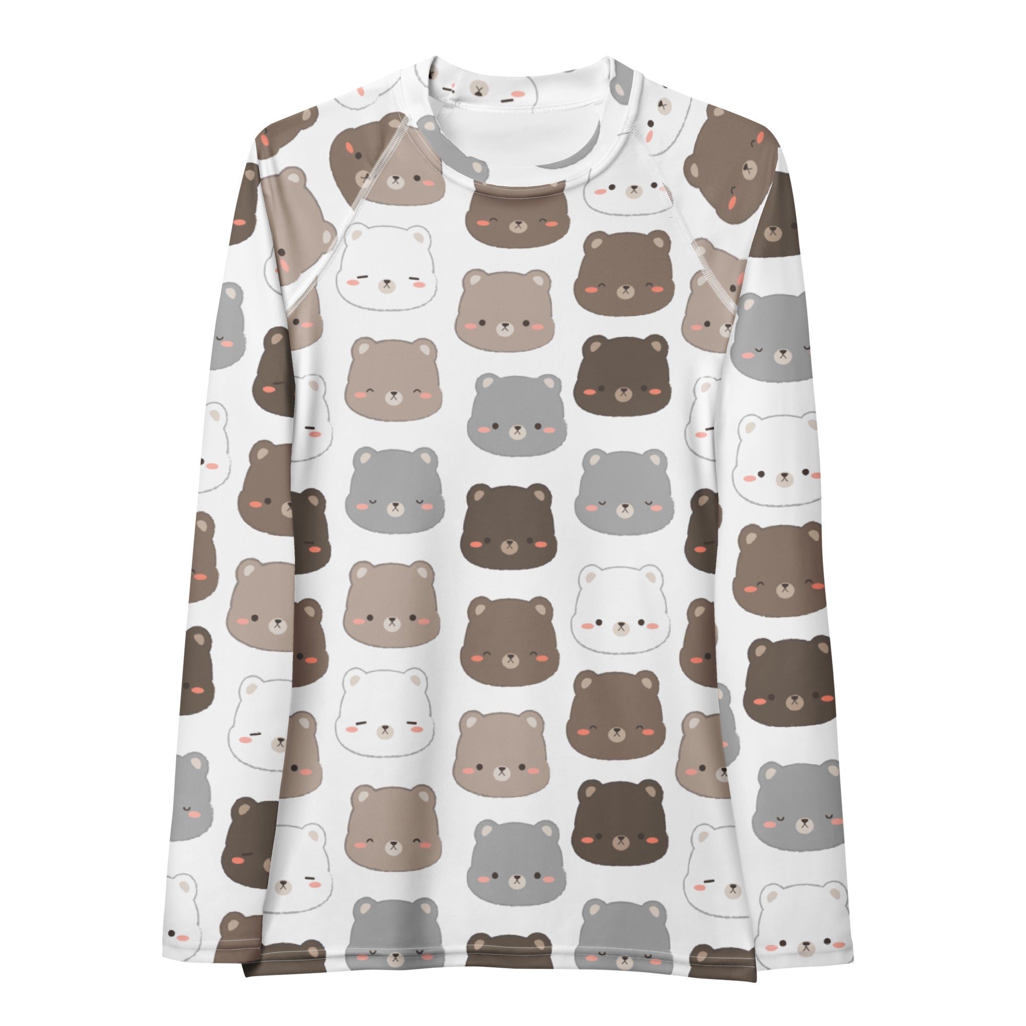 Women's Cute Bear Long Sleeve Rash Guard Swim Shirt – Buttery Soft, Sun Safe UPF 50+ Protection, Quick Dry & 4-Way Stretch Comfort