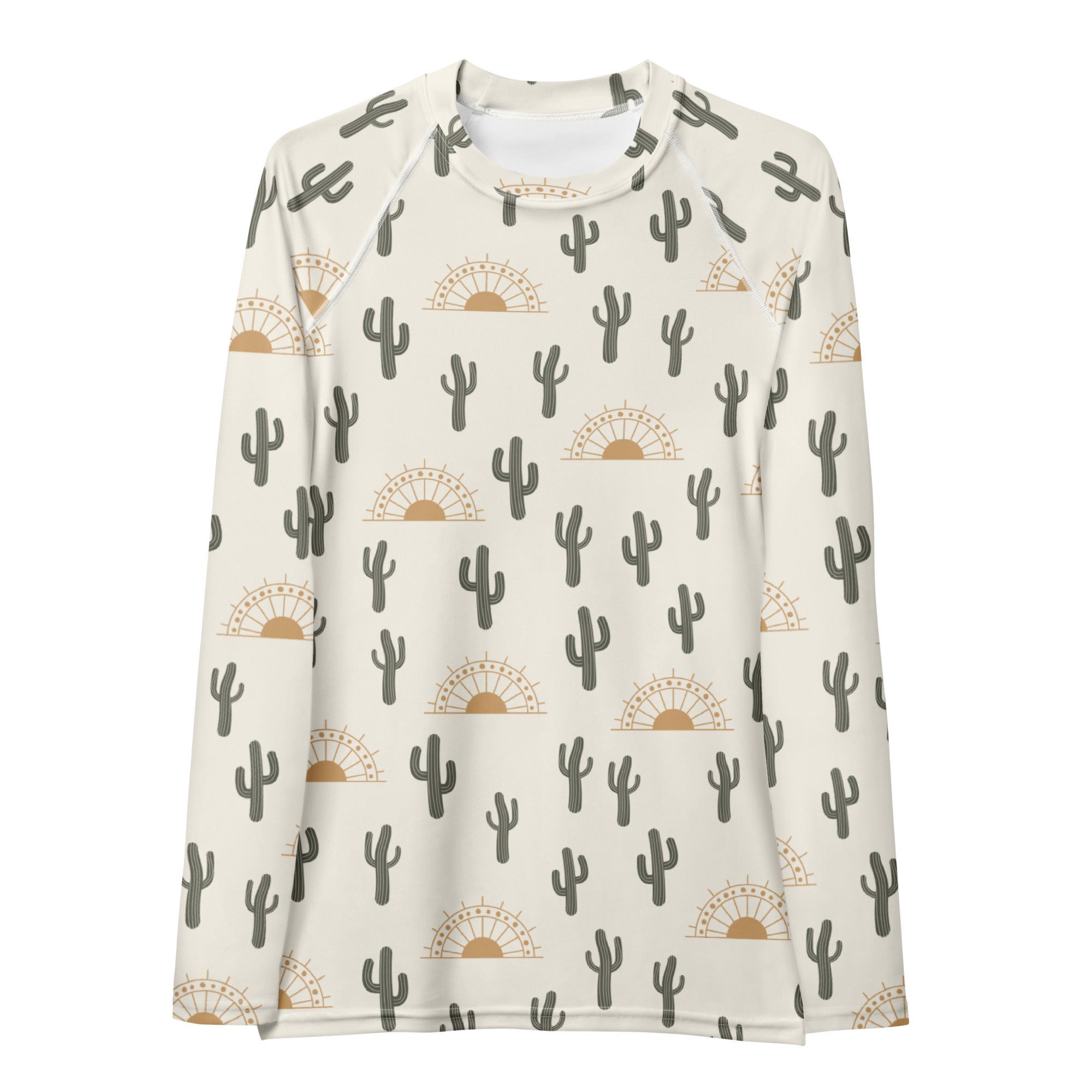 Women's Desert Cactus Sunrise Long Sleeve Rash Guard Swim Shirt – Buttery Soft, Sun Safe UPF 50+ Protection, Quick Dry & 4-Way Stretch Comfort